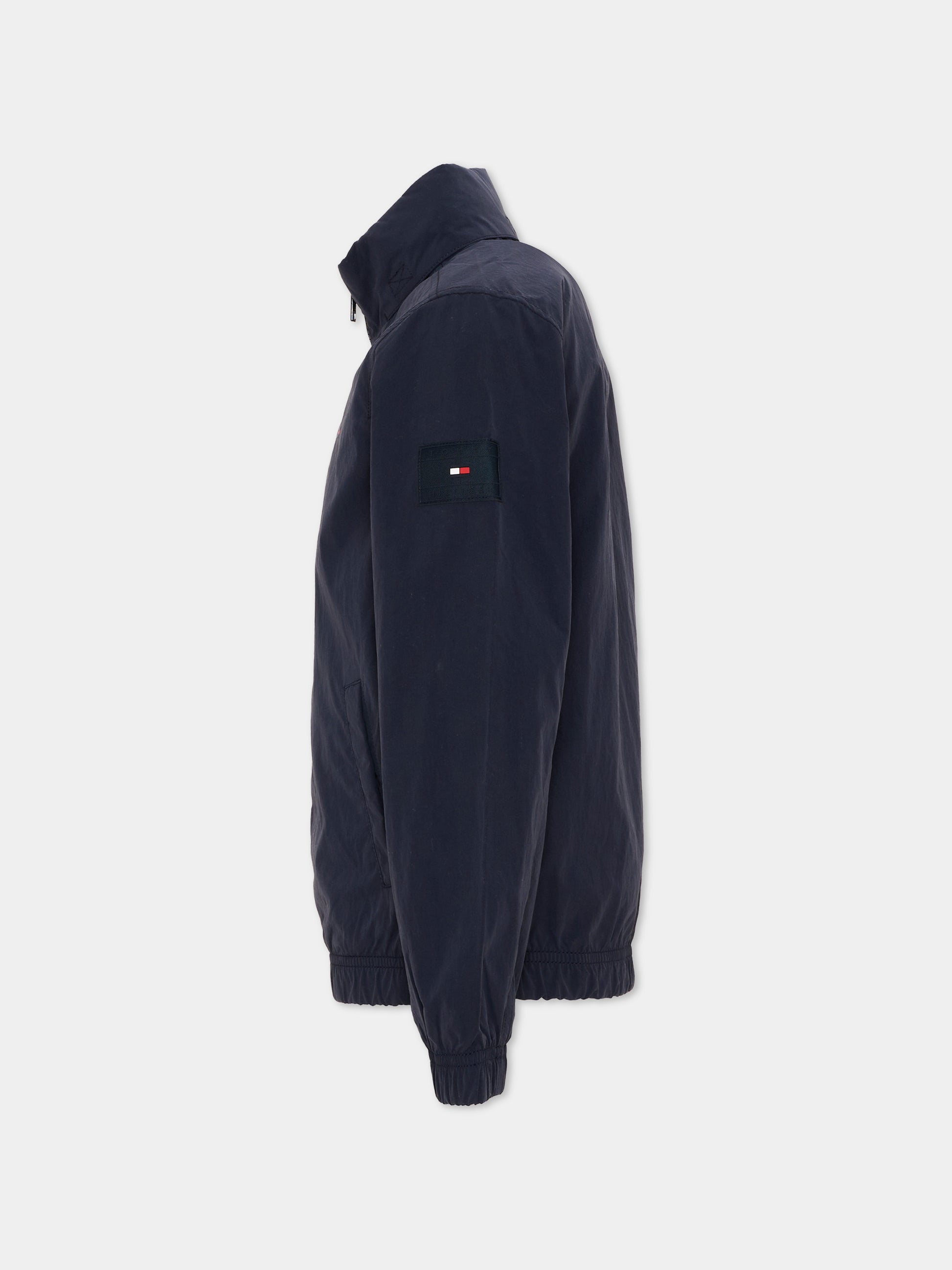 Giubbotto blu per bambino con micro-flag,Tommy Hilfiger Junior,KB0KB10396 C1G