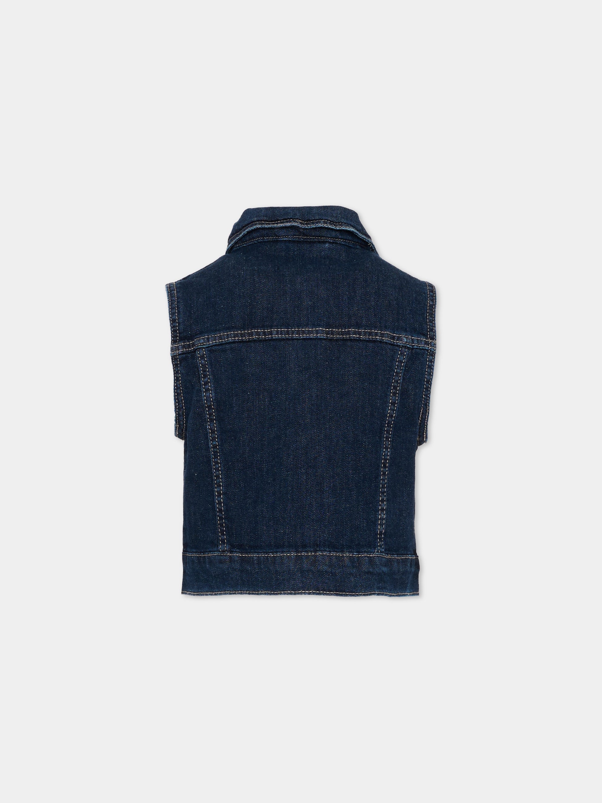 Gilet denim per bambina con logo,Roy Roger's Kids,RG152 0 7750