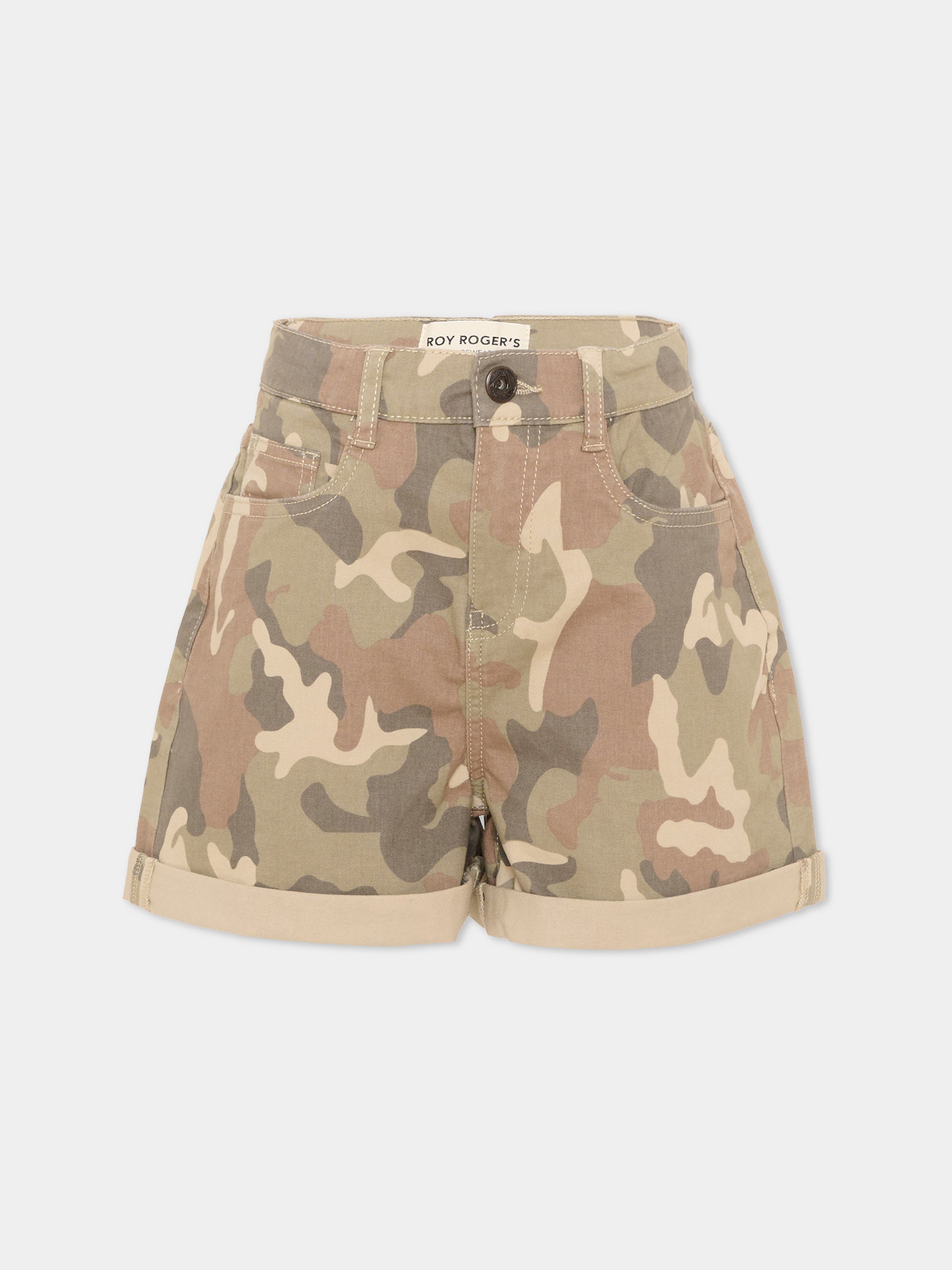 Pantaloni multicolor per bambina camouflage,Roy Roger's Kids,RG182 0 6BVM