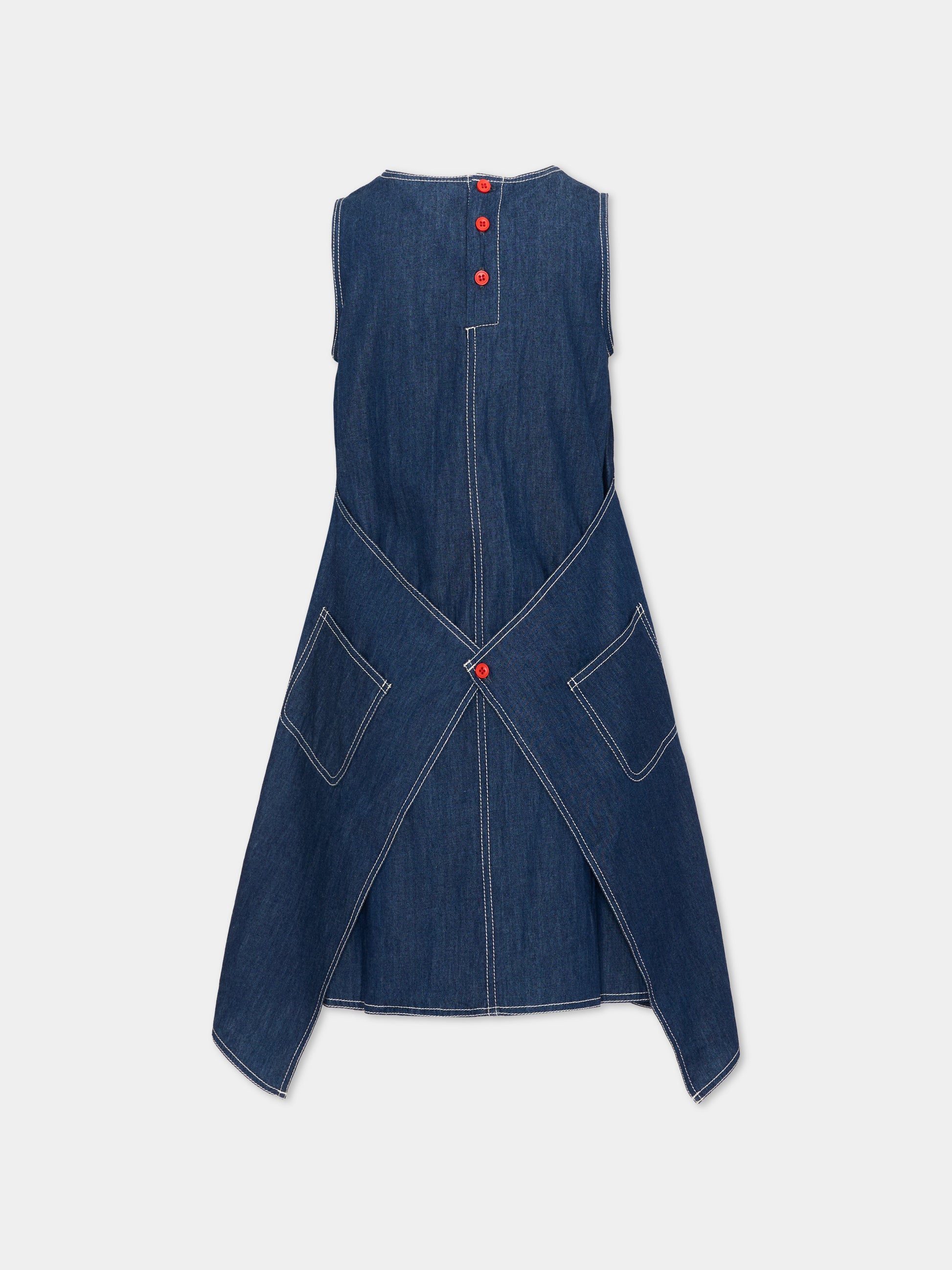 Vestito a manica corta blu per bambina,Poco Blush,SS26373