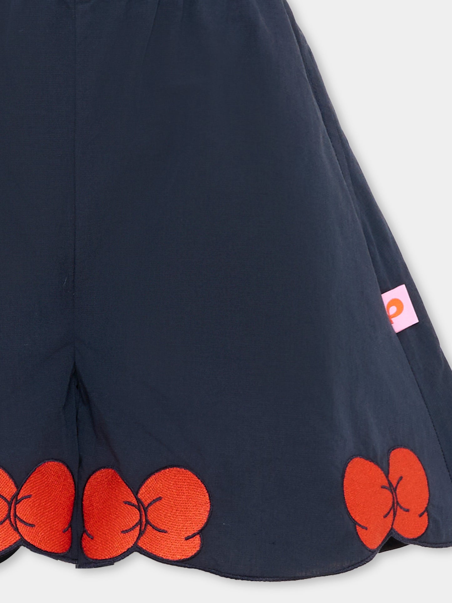 Shorts blu con ciliegie per bambina,Poco Blush,SS26375