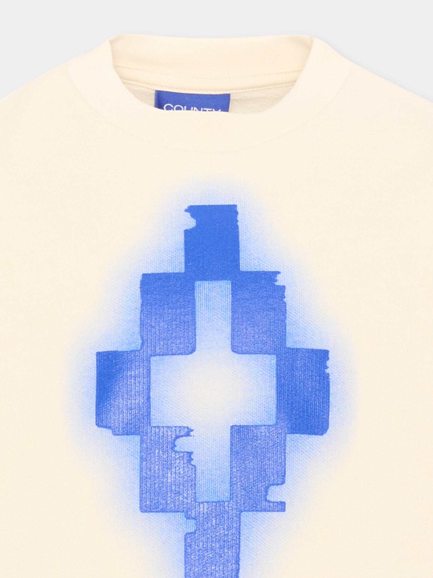Felpa avorio per bambino con logo,County Of Milan Kids,S6CMJBSW055 412