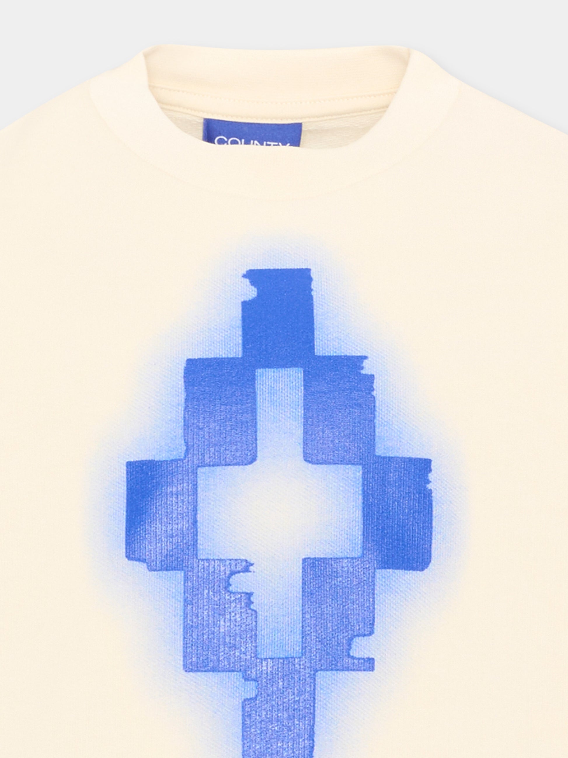Felpa avorio per bambino con logo,County Of Milan Kids,S6CMJBSW055 412