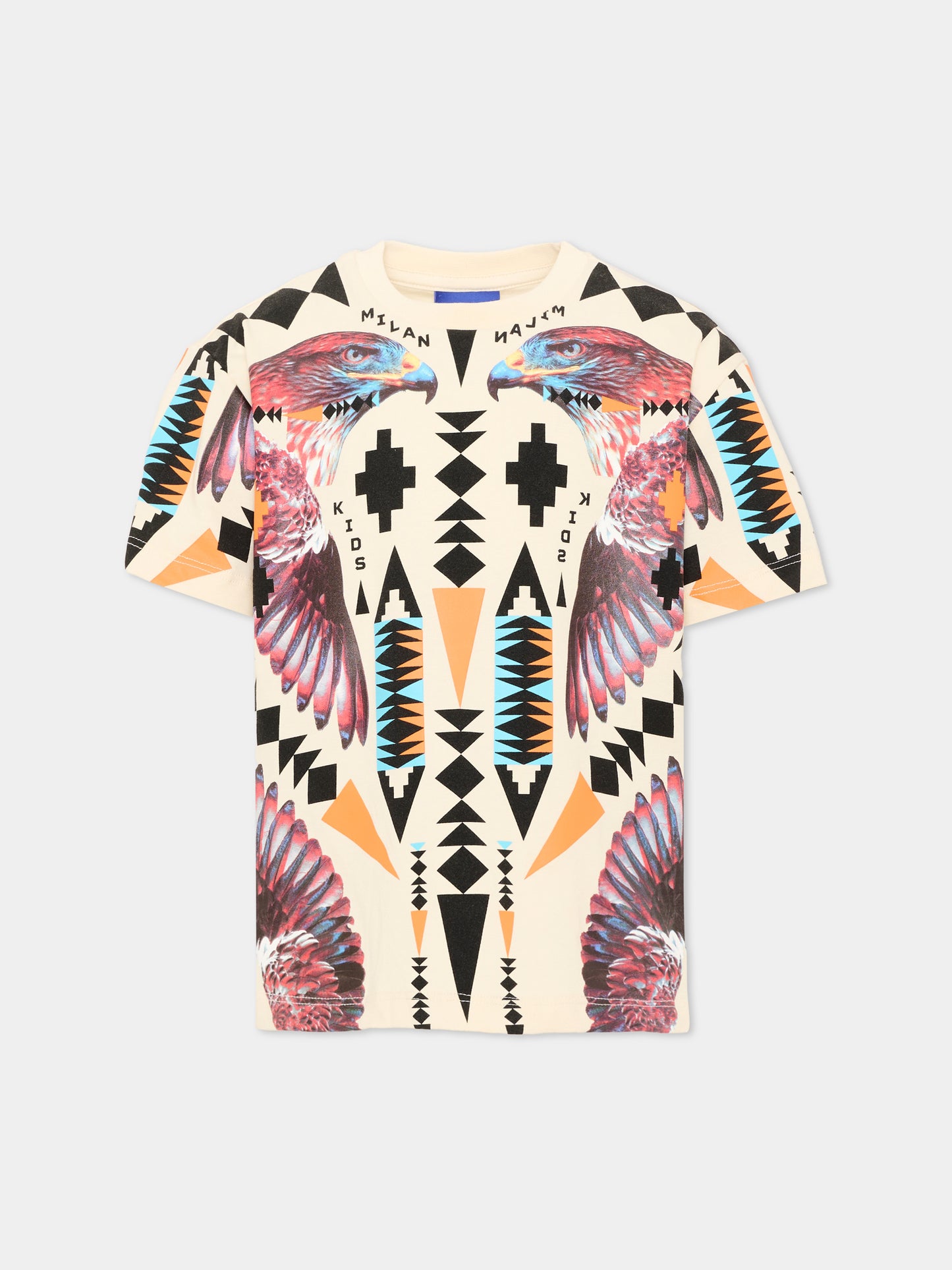 T-shirt avorio per bambino con stampa,County Of Milan Kids,S6CMJBTH043 412