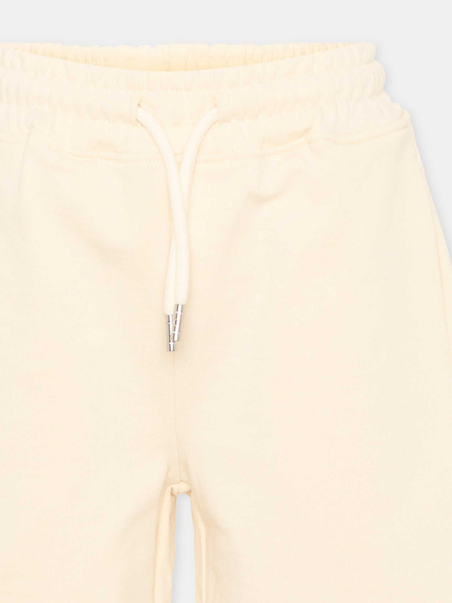Shorts avorio per bambino con logo,County Of Milan Kids,S6CMJBBE005 412