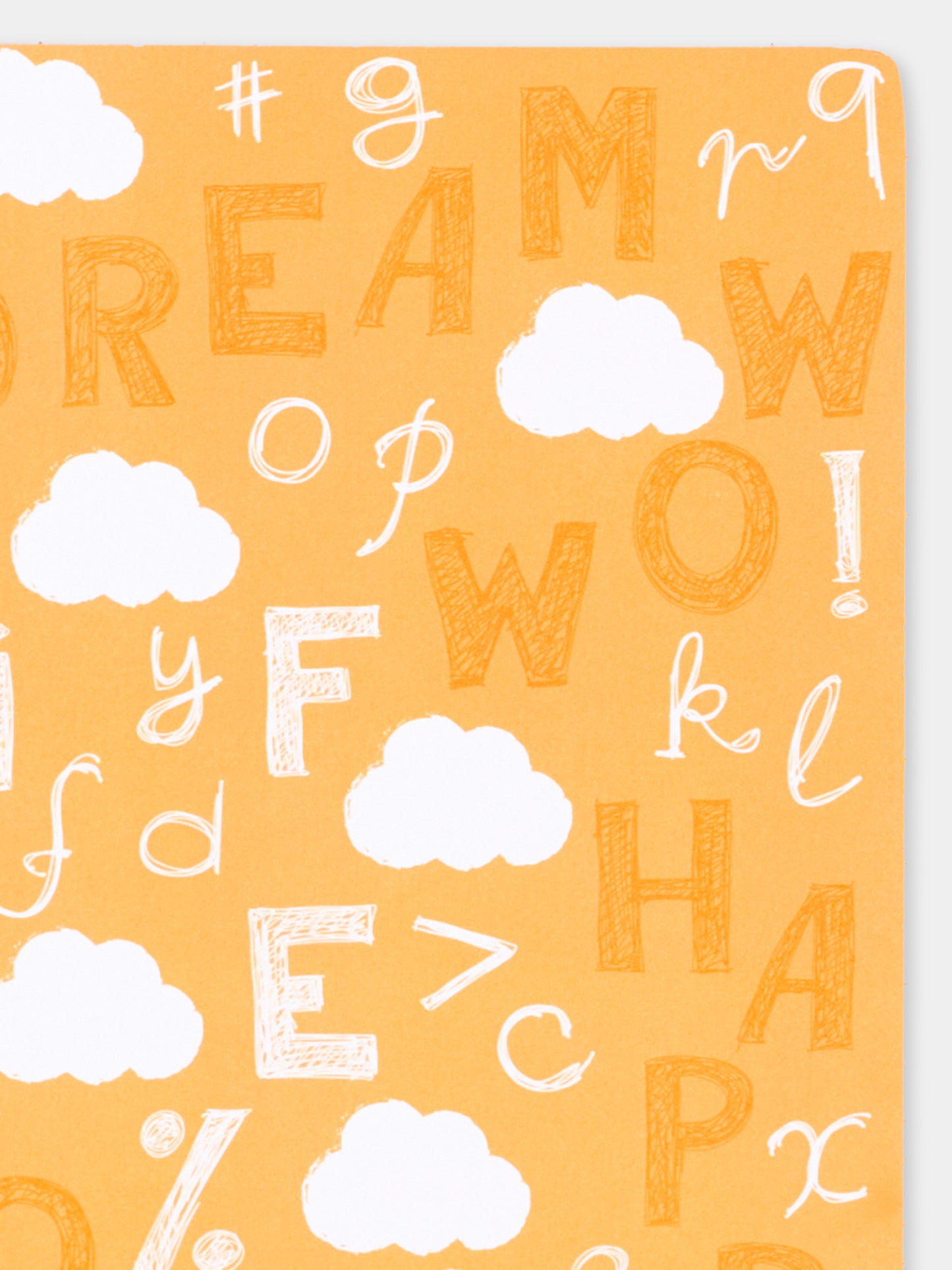 Quaderno arancione per bambini con nuvole,Kartos,CB01055406Q