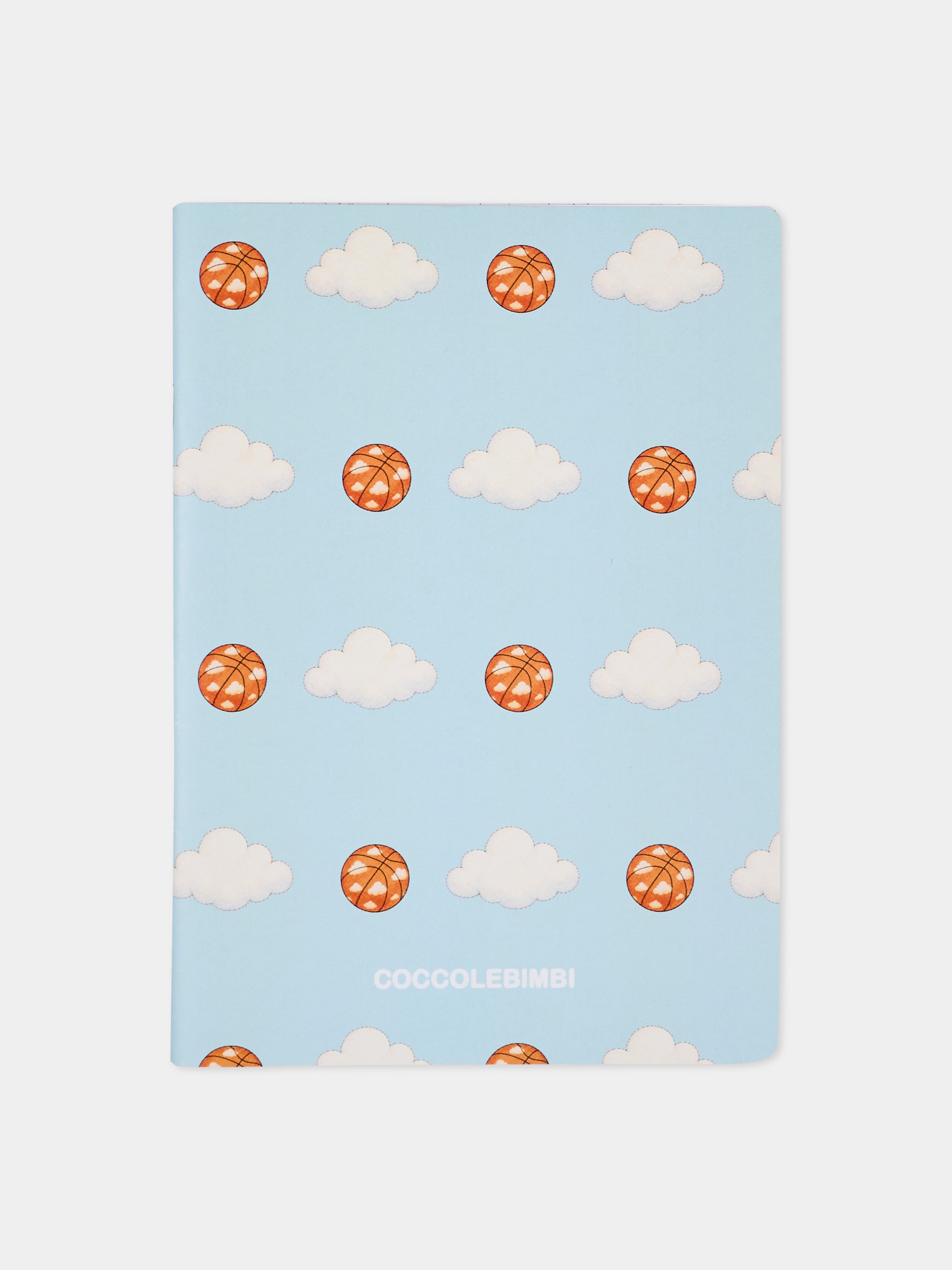 Quaderno celeste per bambini con nuvole e palle da basket,Kartos,CB01055501Q