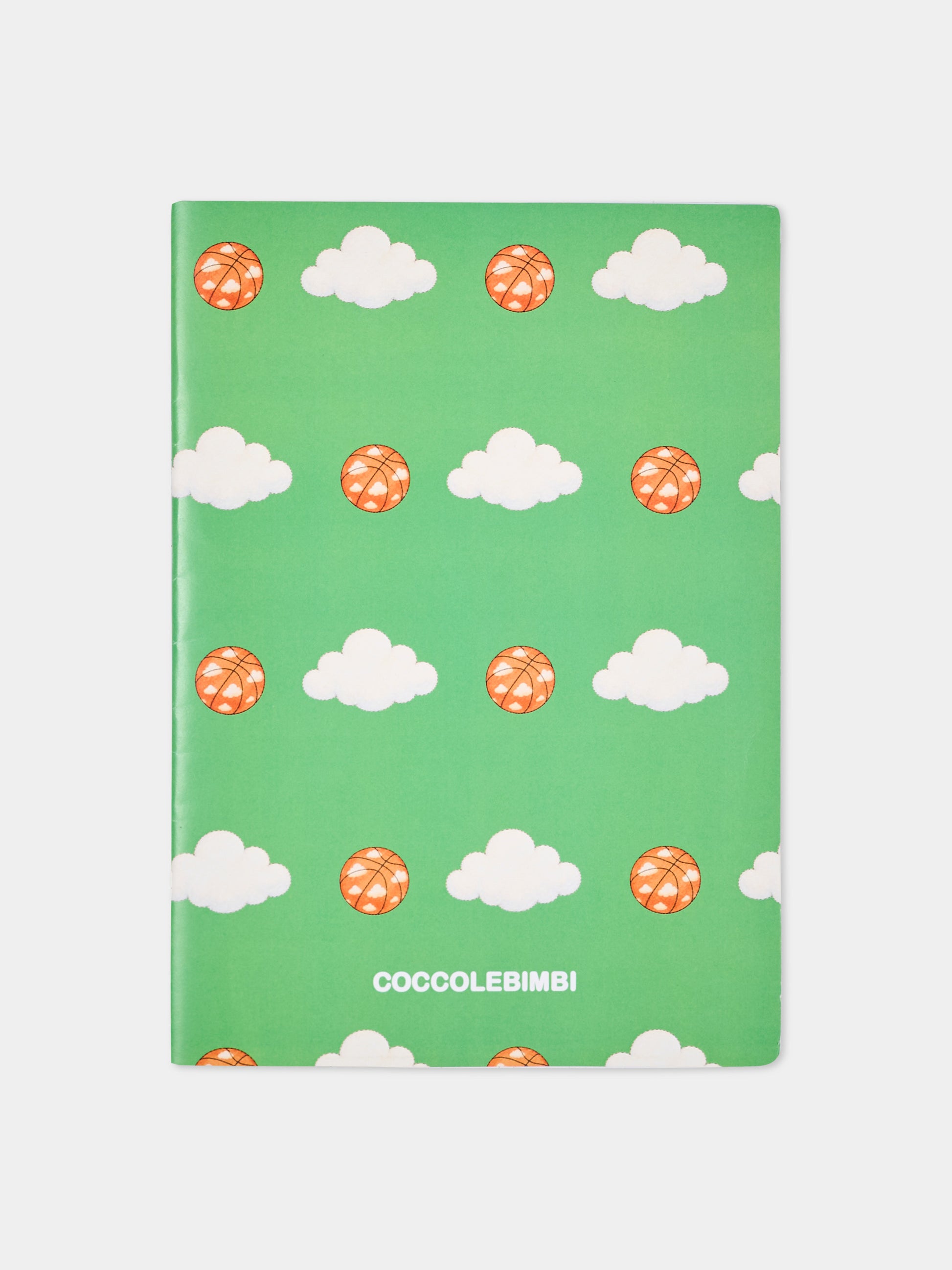 Quaderno verde per bambini con nuvole e palle da basket,Kartos,CB01055510Q