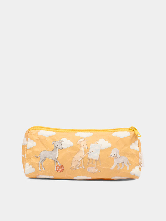 Astuccio giallo per bambini con cani