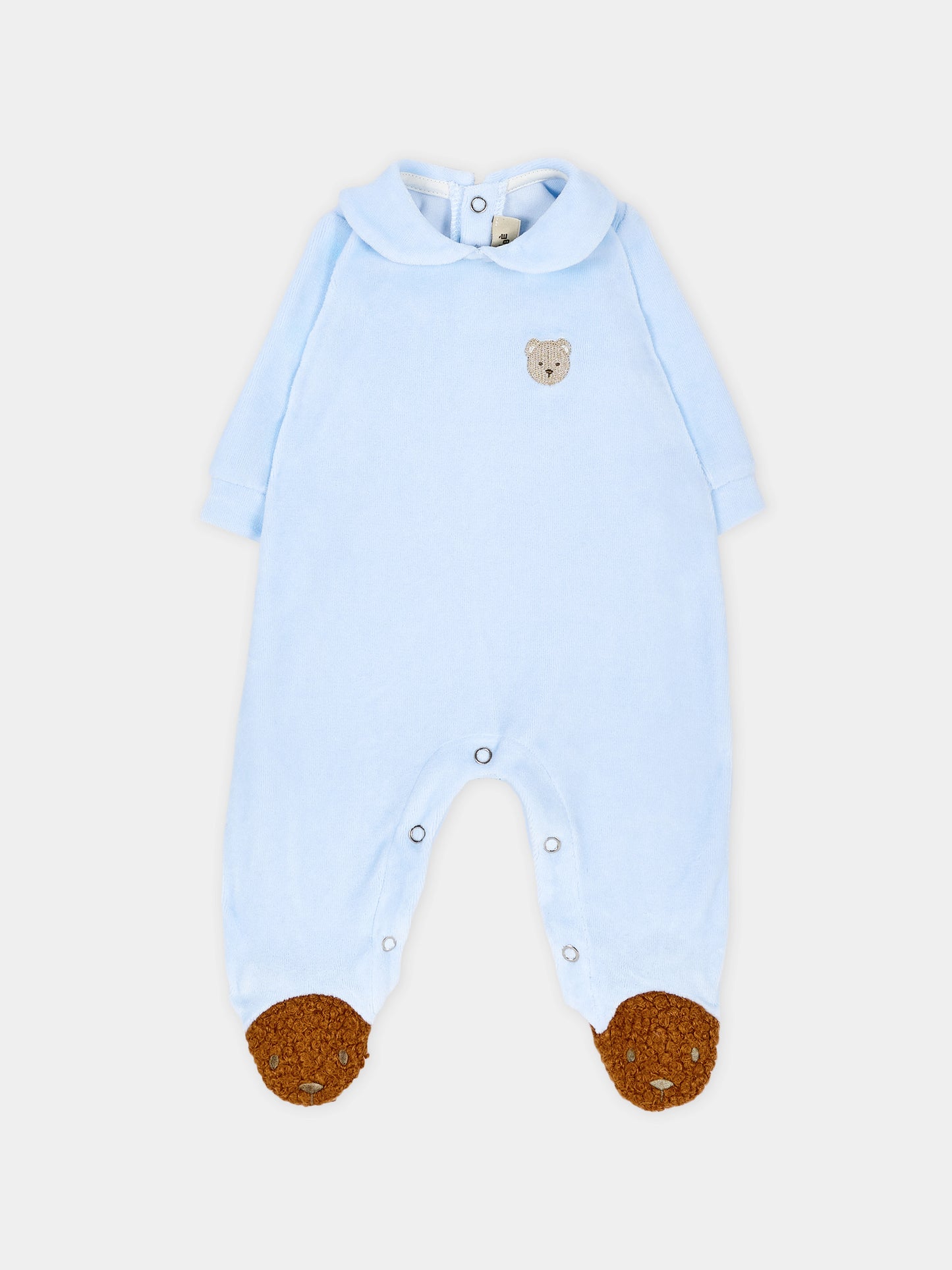 Tutina celeste per neonato con orsetto in ciniglia,Le Boo Beebè,CB041 40