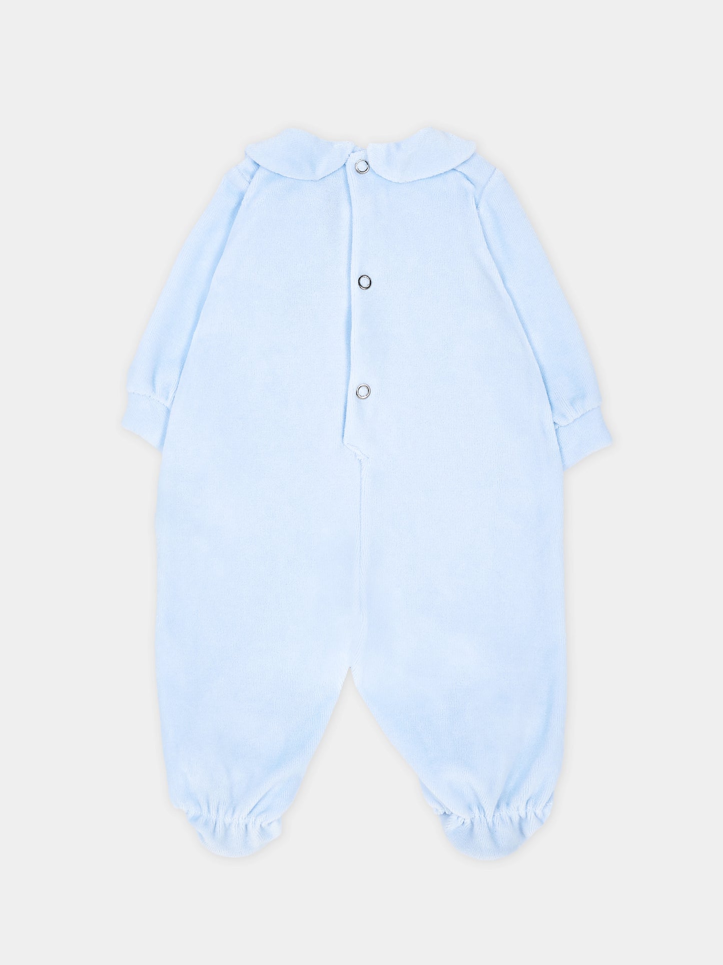 Tutina celeste per neonato con orsetto in ciniglia,Le Boo Beebè,CB041 40