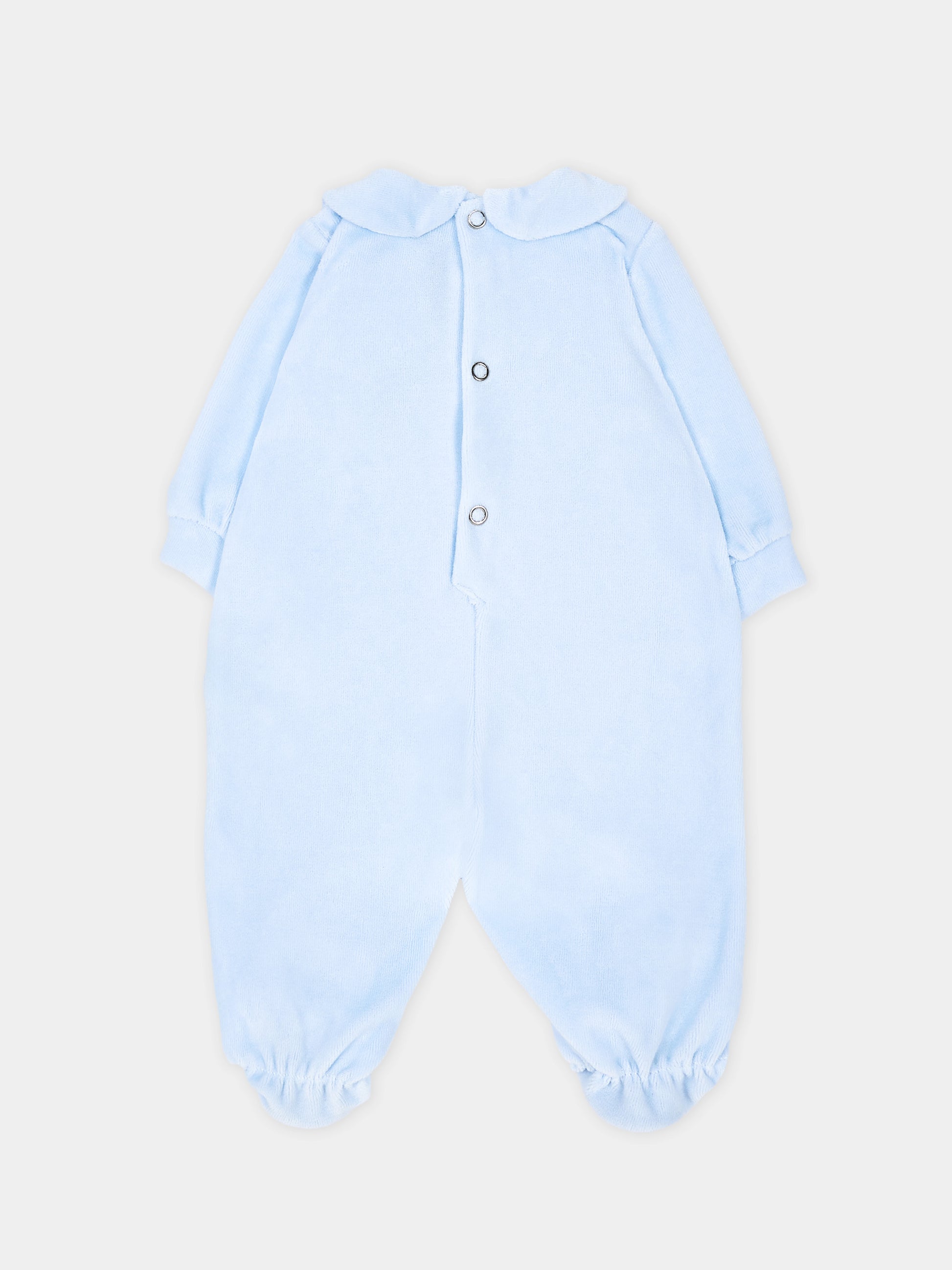 Tutina celeste per neonato con orsetto in ciniglia,Le Boo Beebè,CB041 40
