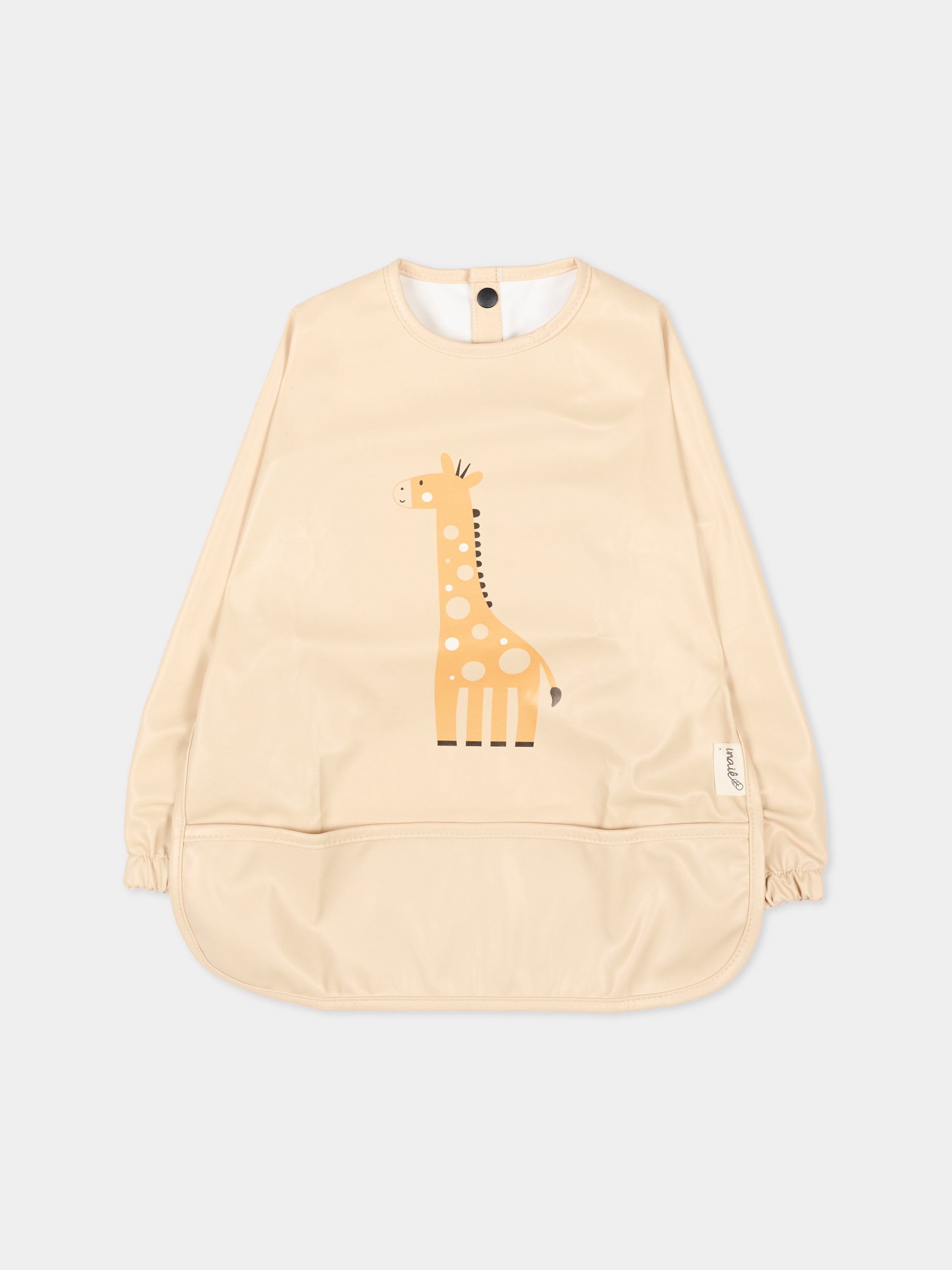 Bavaglino beige per neonati con giraffa,Inaiê ,BI BEG
