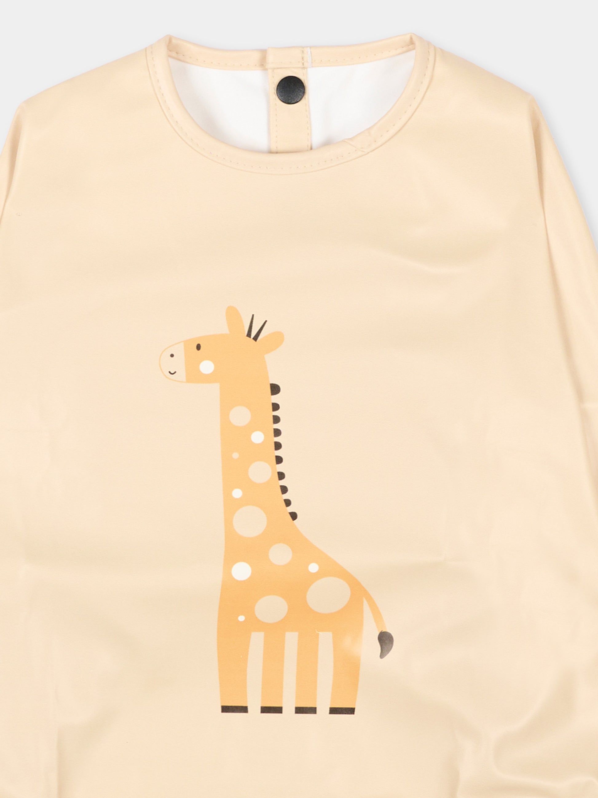 Bavaglino beige per neonati con giraffa,Inaiê ,BI BEG