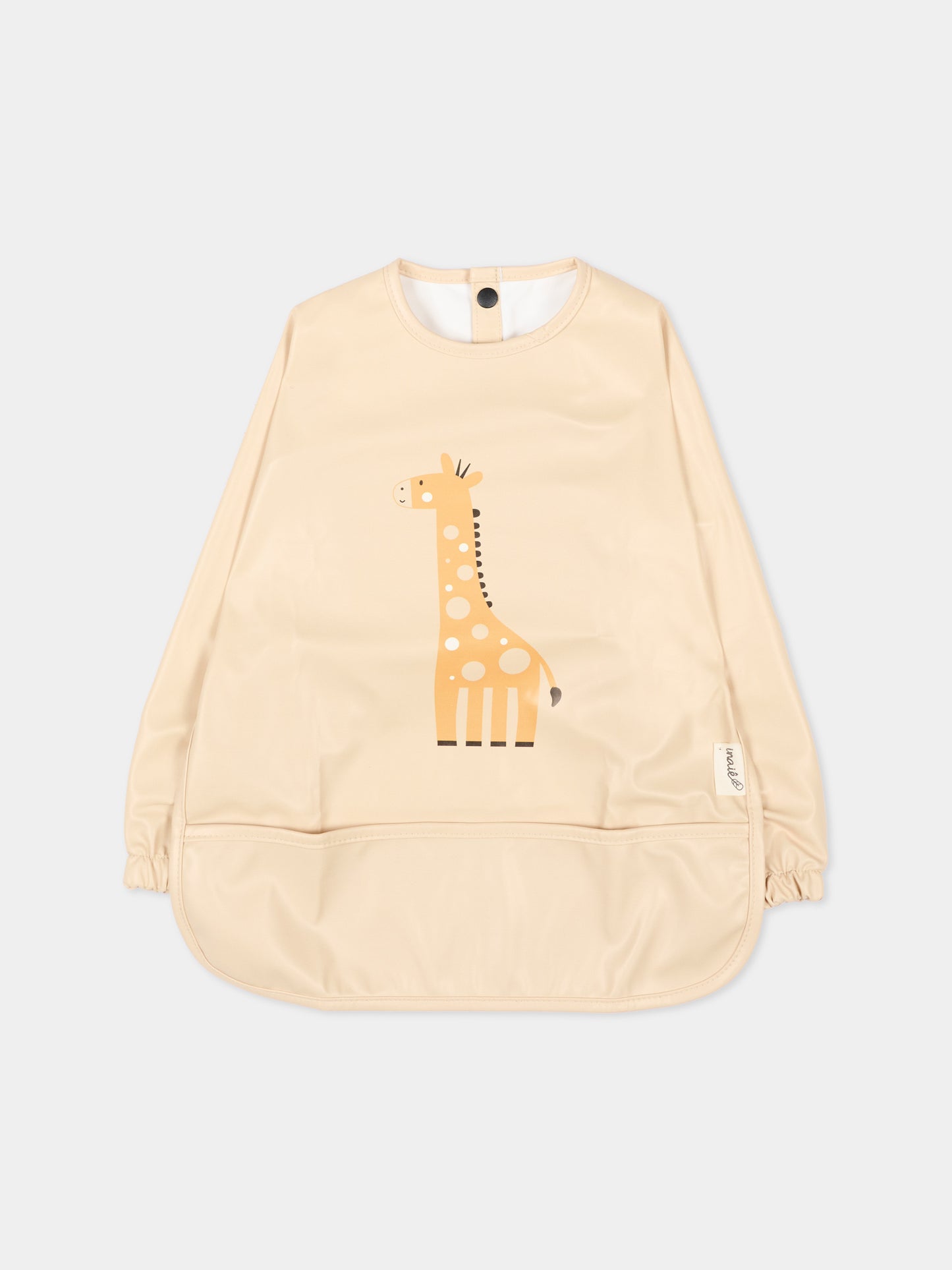 Bavaglino beige per neonati con giraffa,Inaiê ,BI BEG