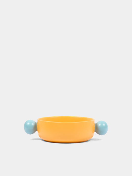 Ciotola Pon Pon arancione per cani in ceramica,Jampy,ACC CIO CERA ARA VDT