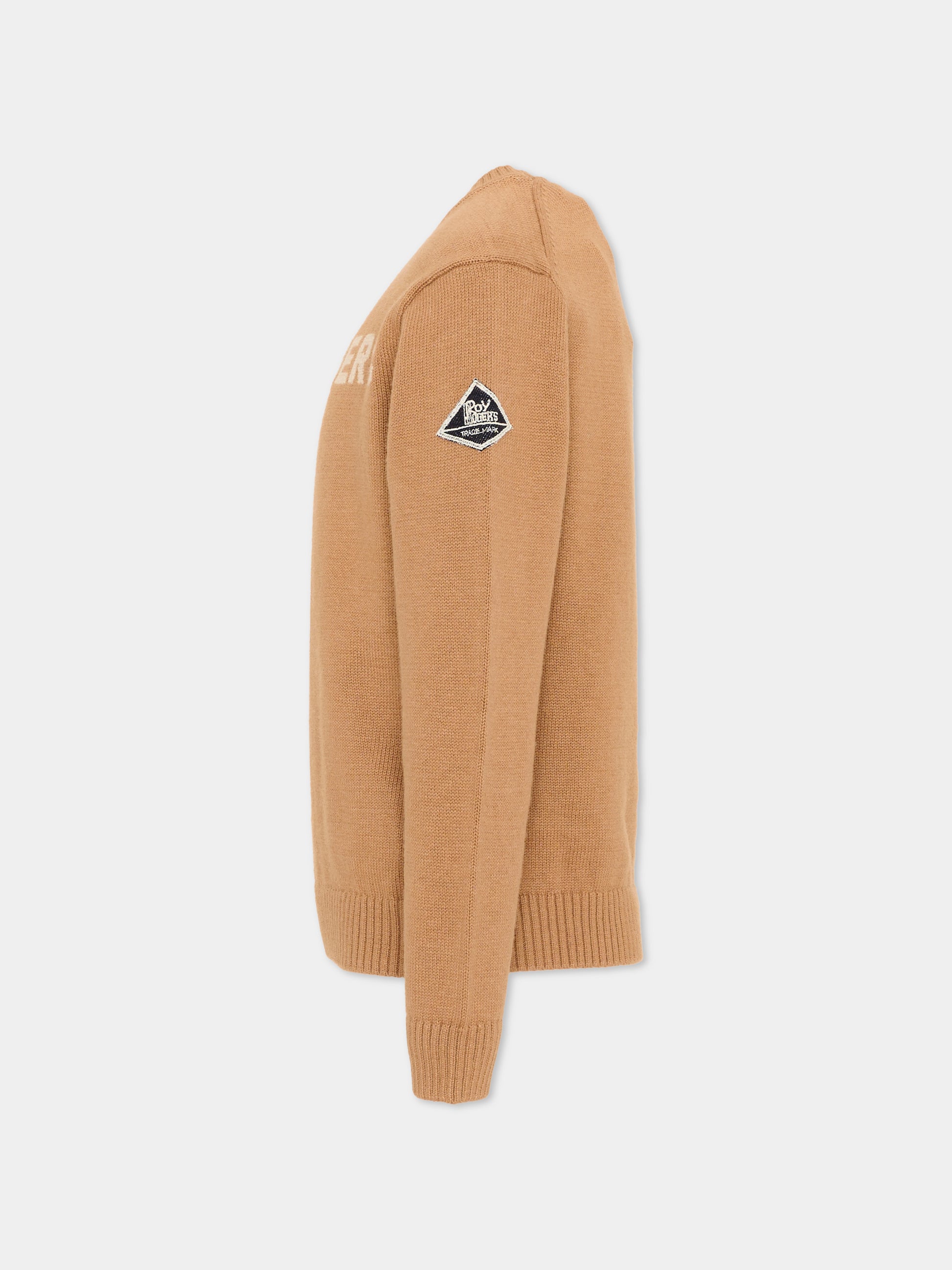 Maglione beige per bambino con logo,Roy Roger's Kids,R F107 00 0729