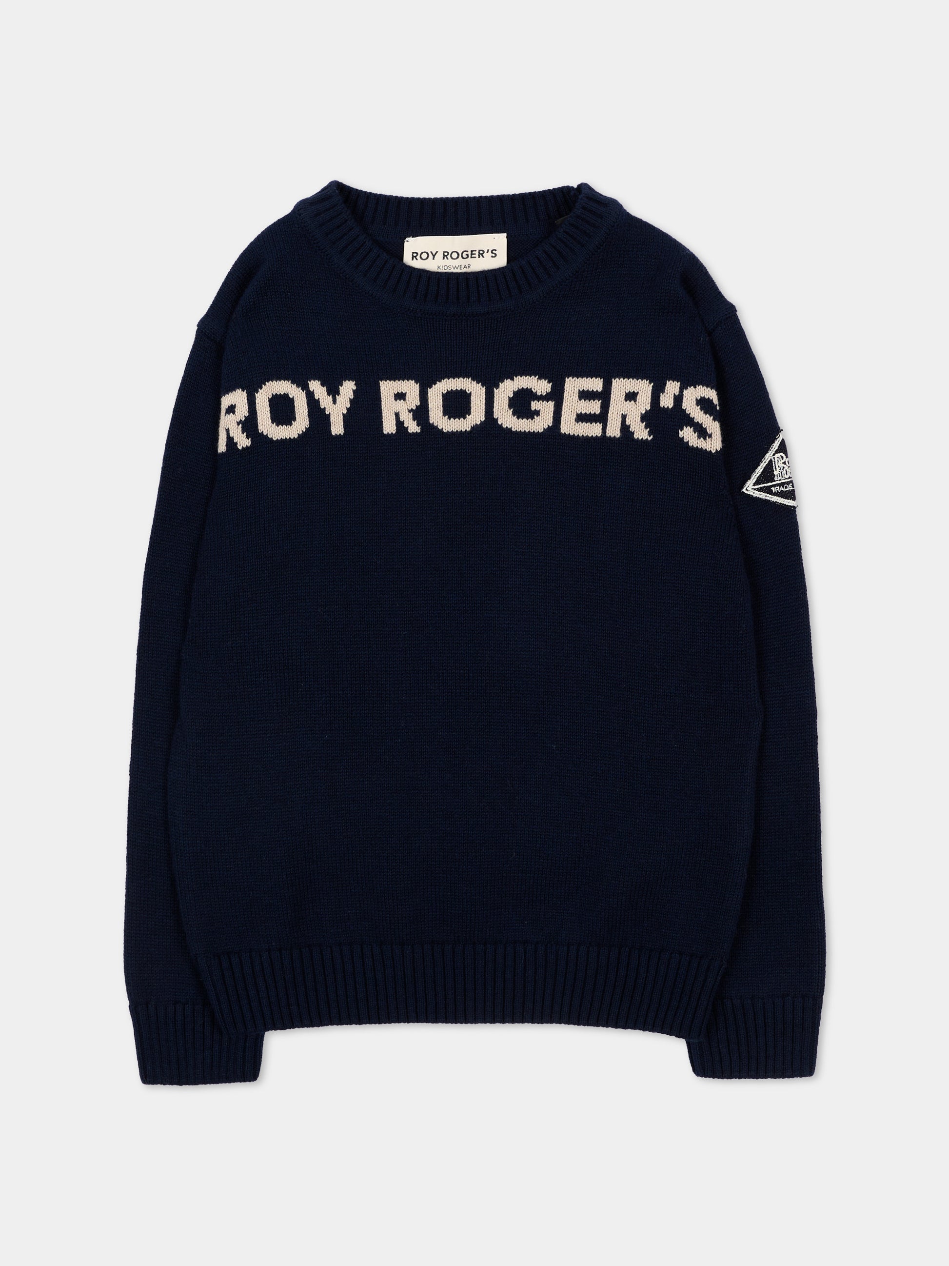 Maglione blu per bambino con logo,Roy Roger's Kids,R F107 00 3885