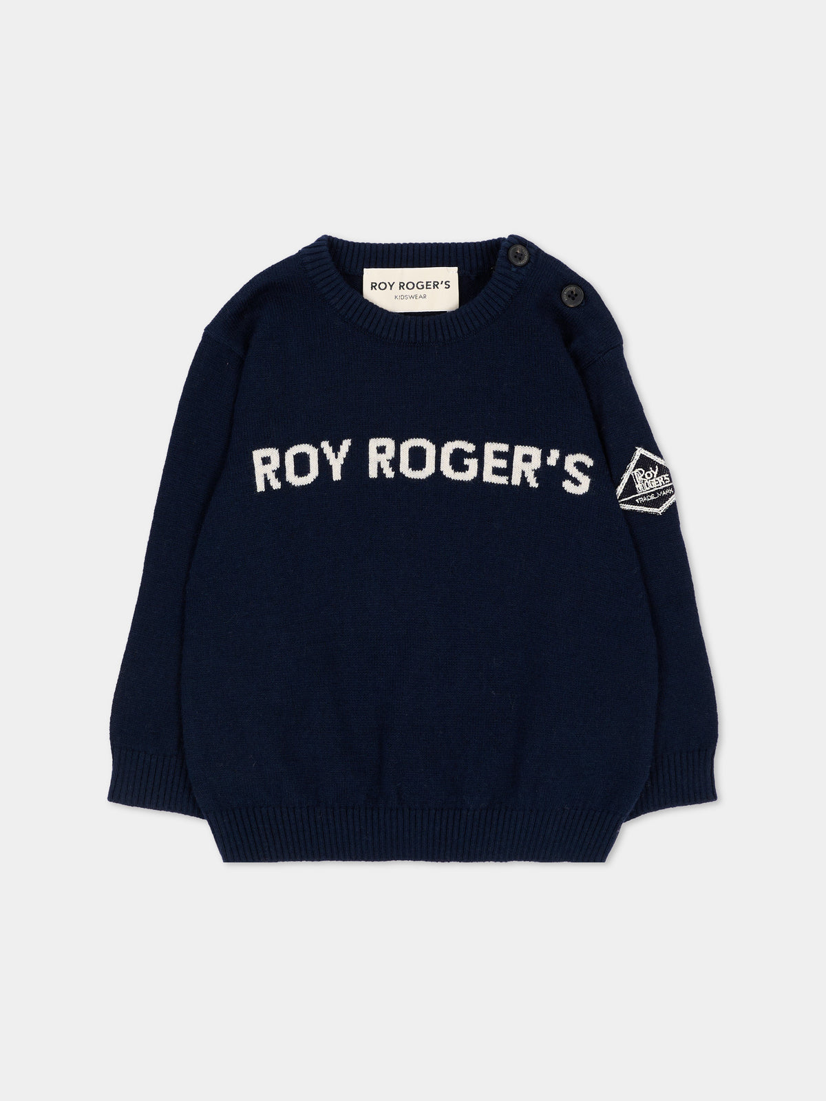 Maglione blu per neonato con logo,Roy Roger's Kids,R F190 00 3885