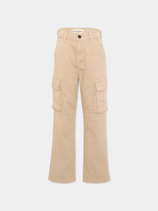 Pantalone beige per bambino cargo,Roy Roger's Kids,R F202 00 0436