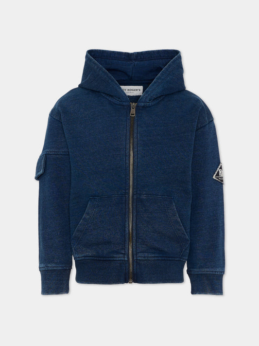 Felpa con cappuccio blu con zip,Roy Roger's Kids,R F102 00 7750