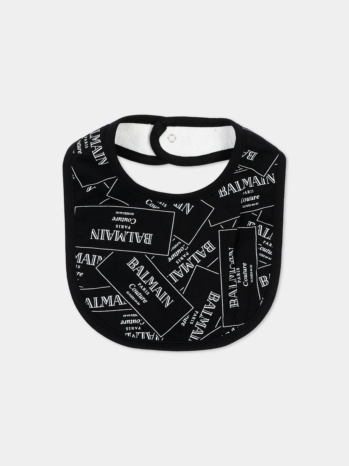 Set tutina nero per neonati con stampa,Balmain Kids,BXB57A Z3332 930BC