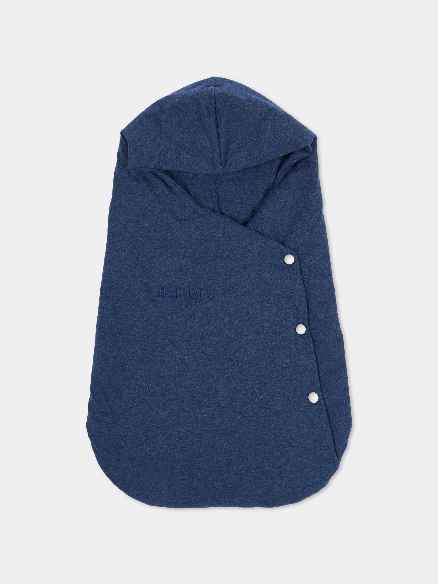Sacco nanna blu per neonati con logo,Balmain Kids,BX0540 Z3301 838