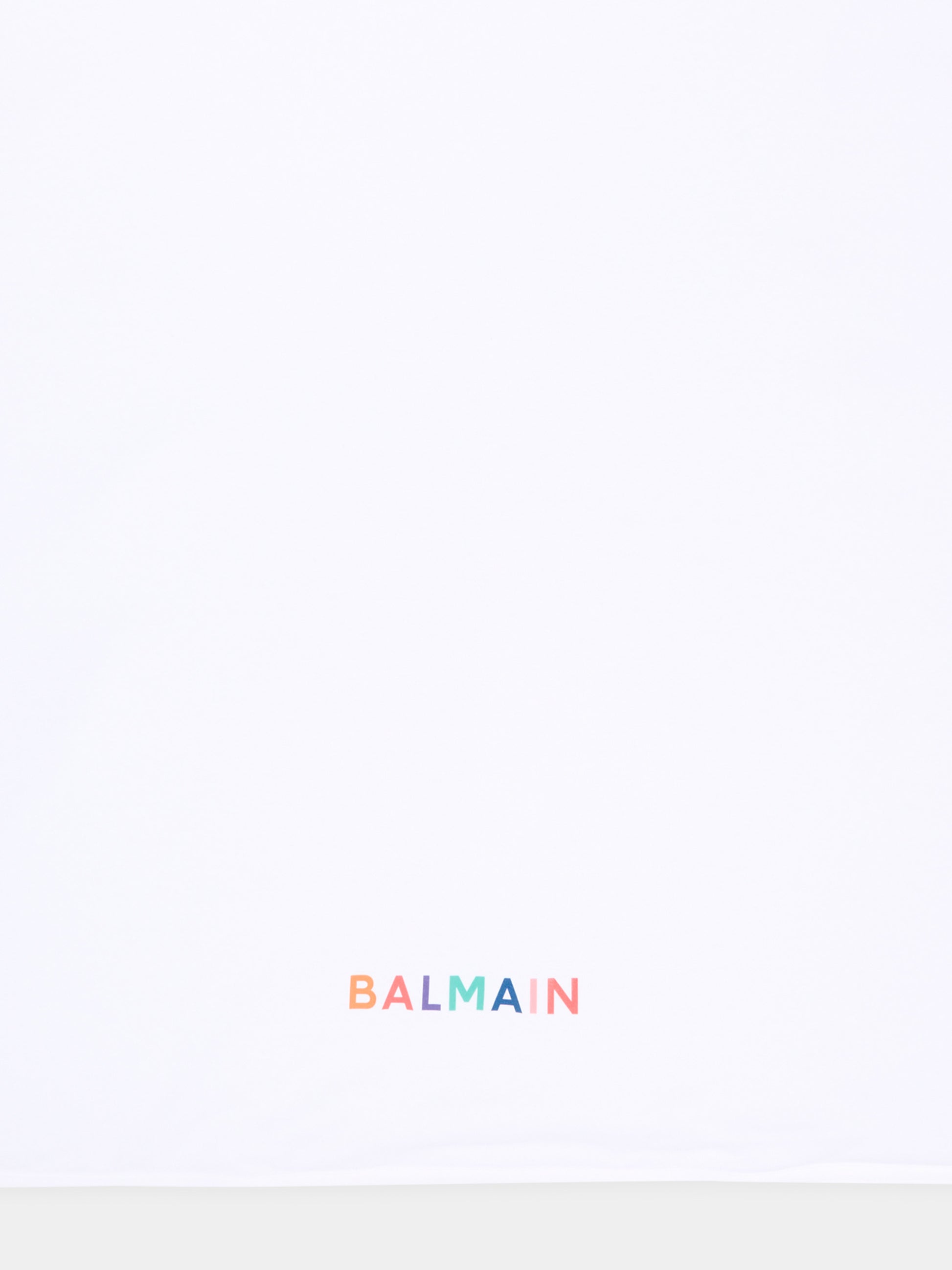 Coperta bianca per neonati con logo,Balmain Kids,BX0550 Z3278 100MC