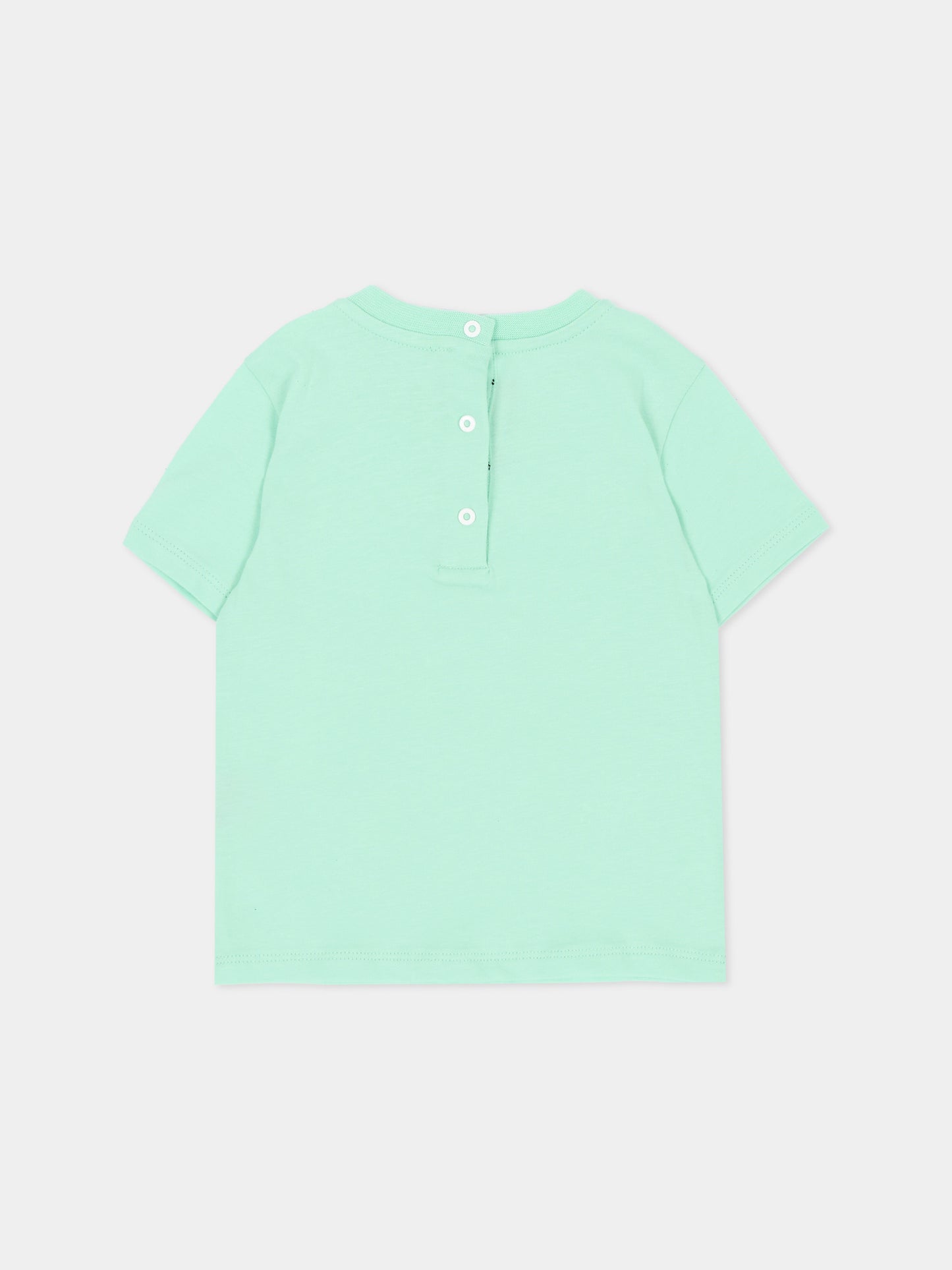 T-shirt verde per neonati con logo,Balmain Kids,BU8681 Z1751 70A
