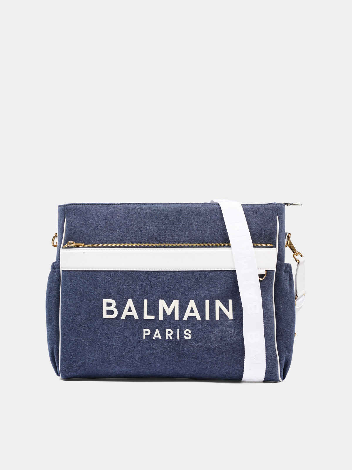 Borsa mamma blu per neonati con logo,Balmain Kids,BU0628 Z0042 621