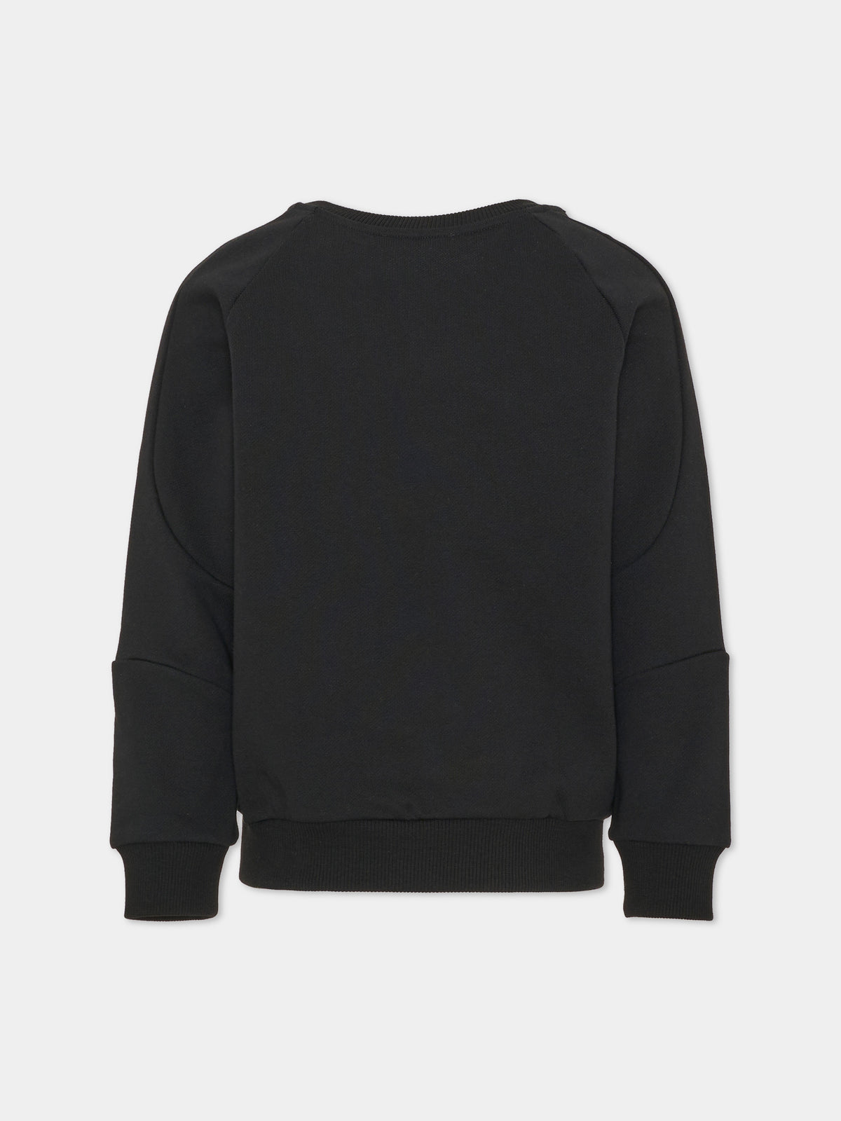 Felpa girocollo nera per bambini con logo,Balmain Kids,BW4Q20 Z0081 930MC