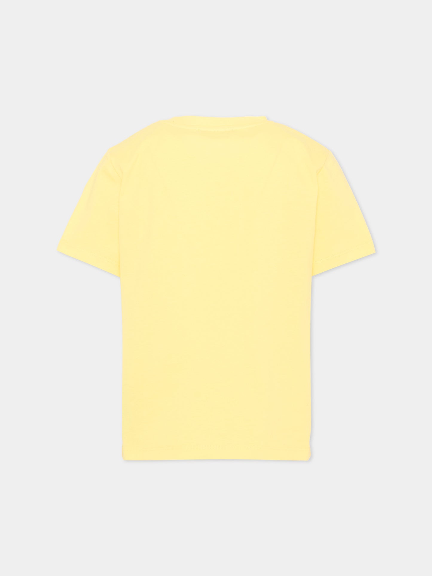 T-shirt a manica corta gialla per bambini con stampa,Balmain Kids,BW8R01 Z0057 203