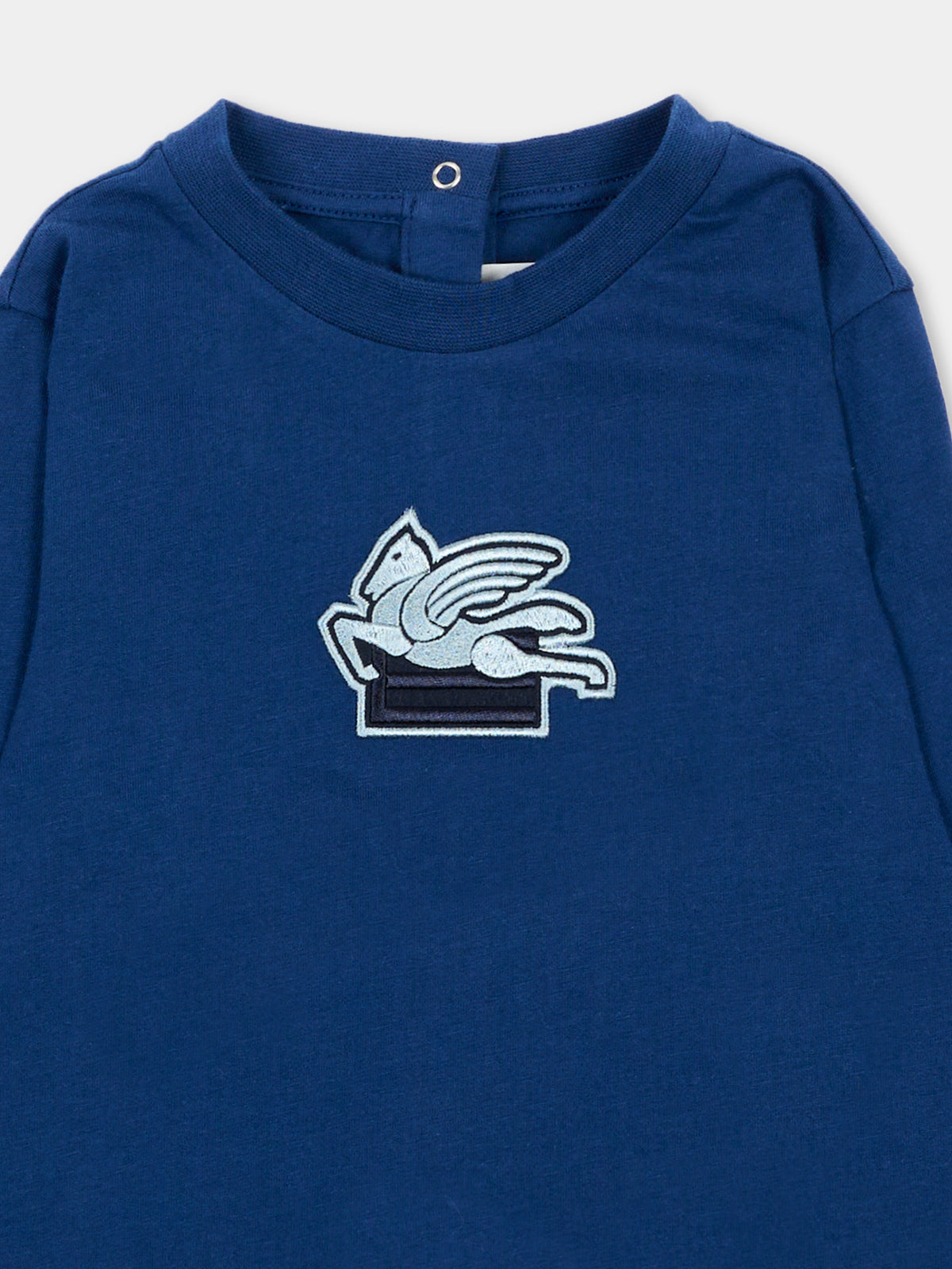 T-Shirt a manica lunga blu con Pegaso,Etro,GV8520 Z2081 618