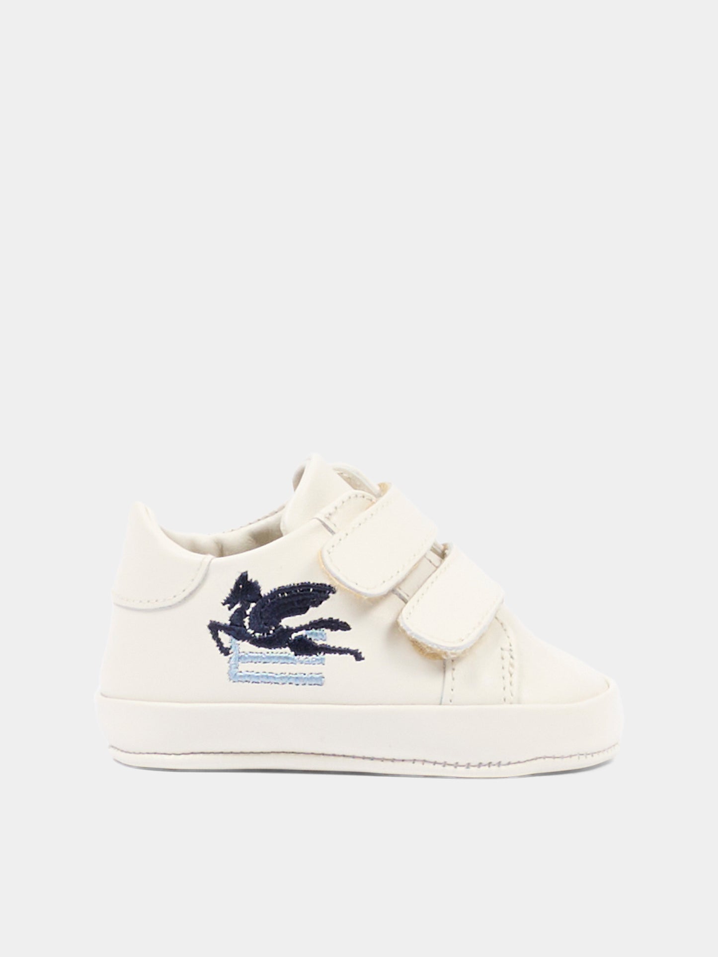 Sneakers avorio per neonati con Pegaso,Etro,GV0516 Z2132 105BL