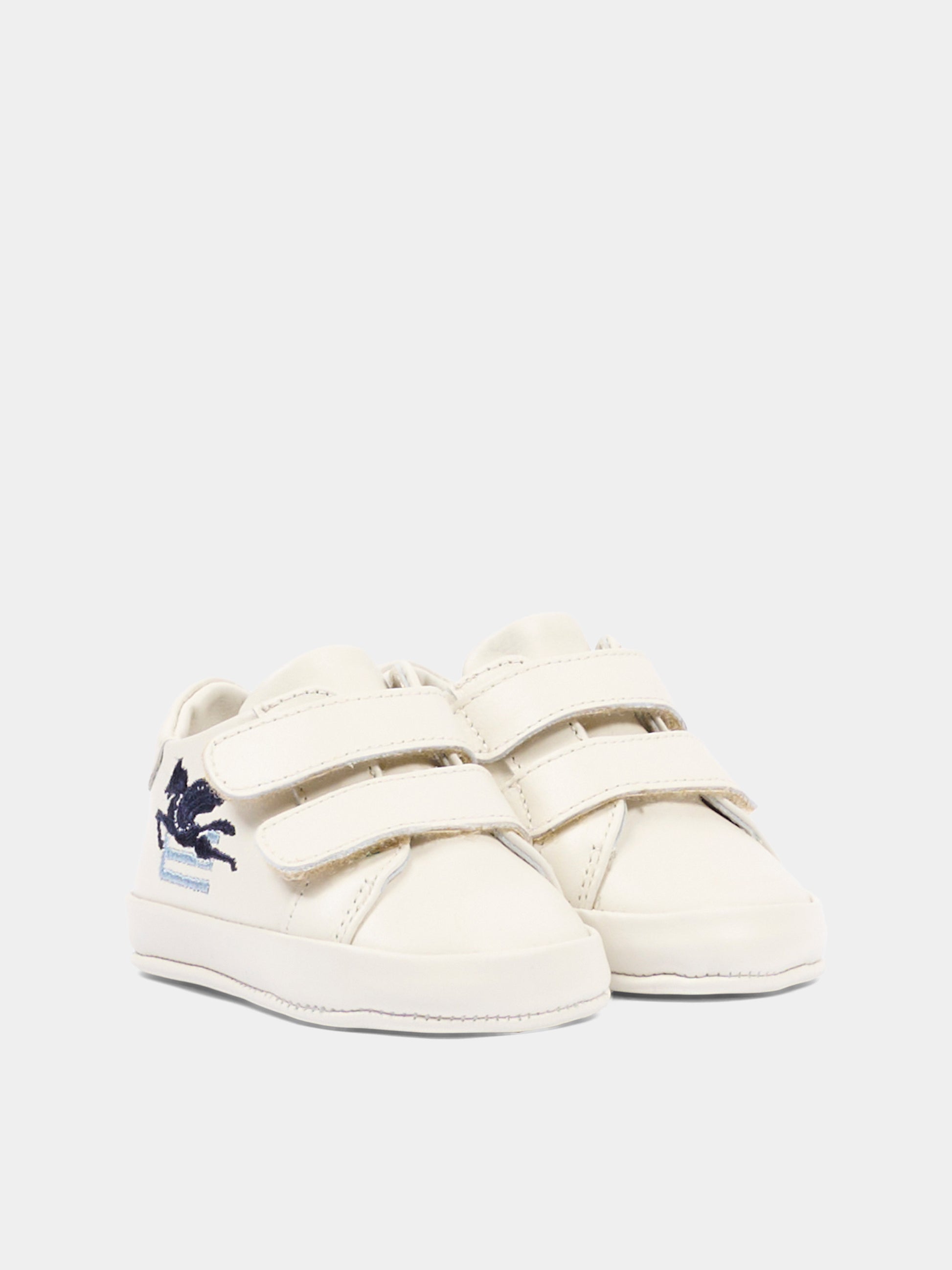 Sneakers avorio per neonati con Pegaso,Etro,GV0516 Z2132 105BL