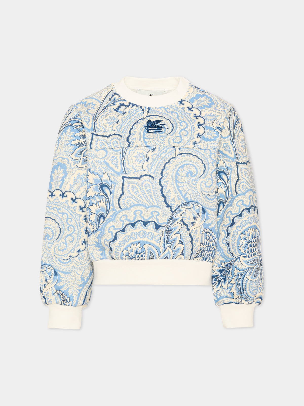 Felpa girocollo azzurra per bambina,Etro,GX4A20 Z3354 638BL