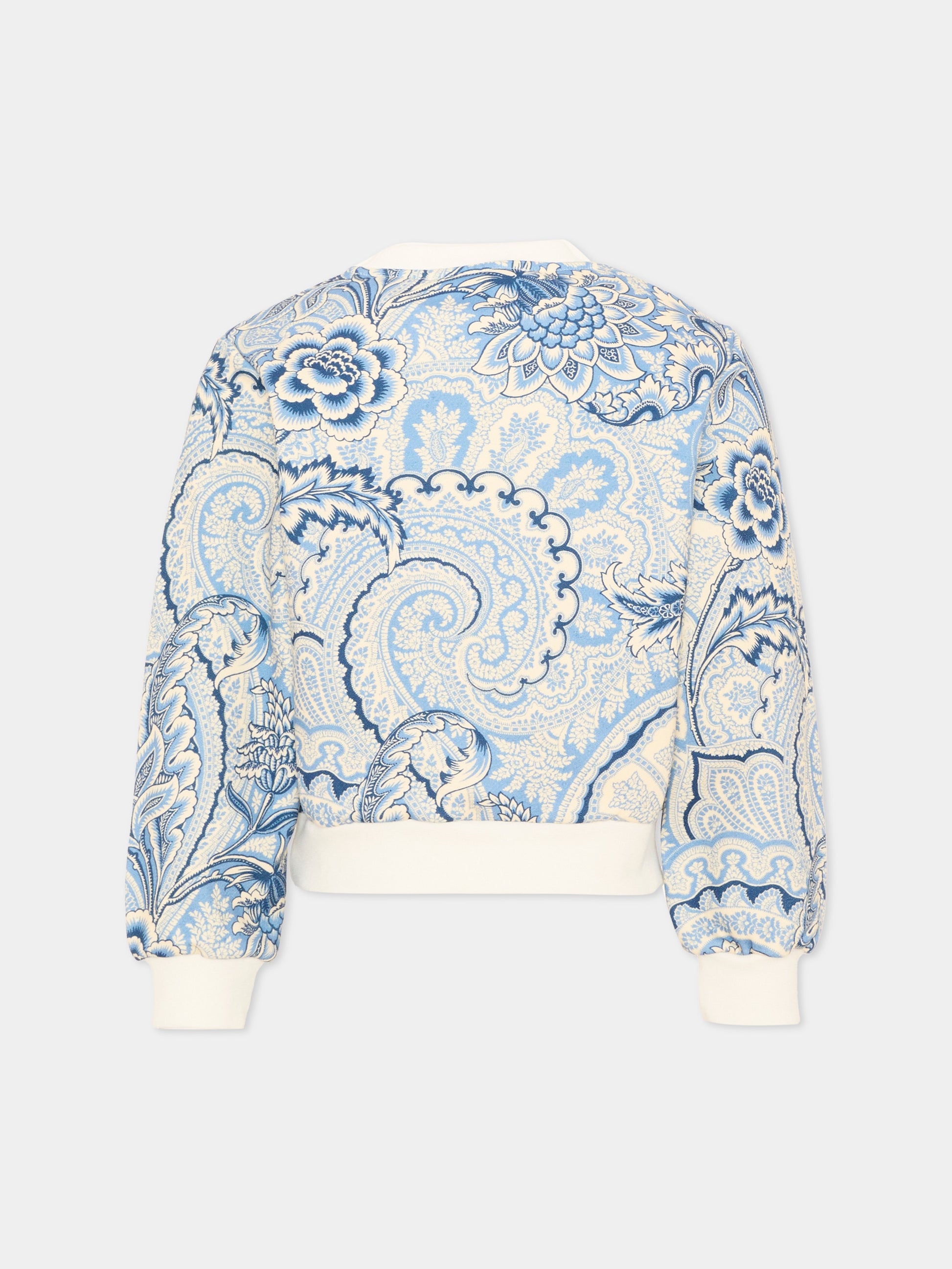 Felpa girocollo azzurra per bambina,Etro,GX4A20 Z3354 638BL