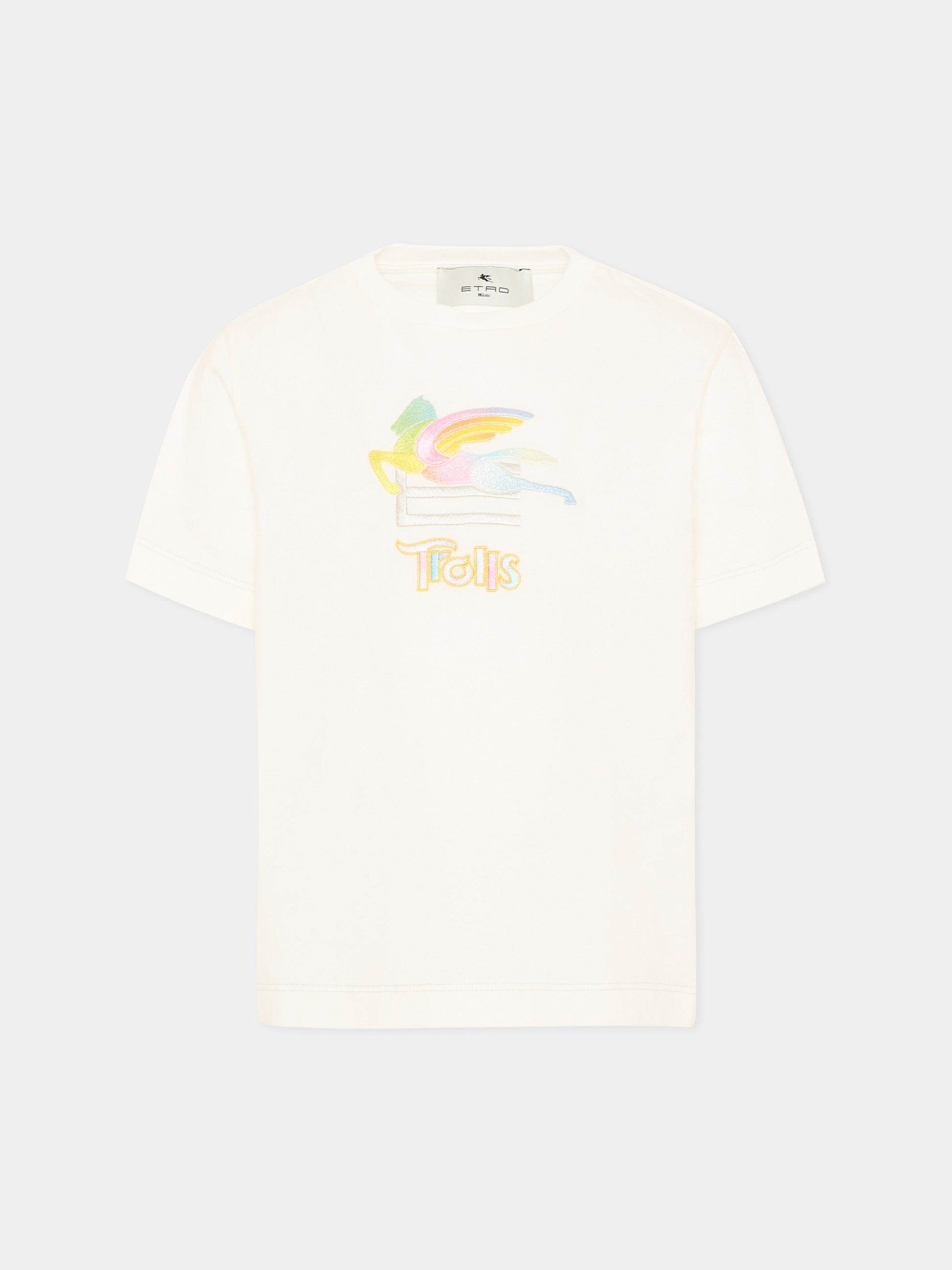 T-shirt avorio per bambini con Pegaso,Etro,GU8P81 J0177 101