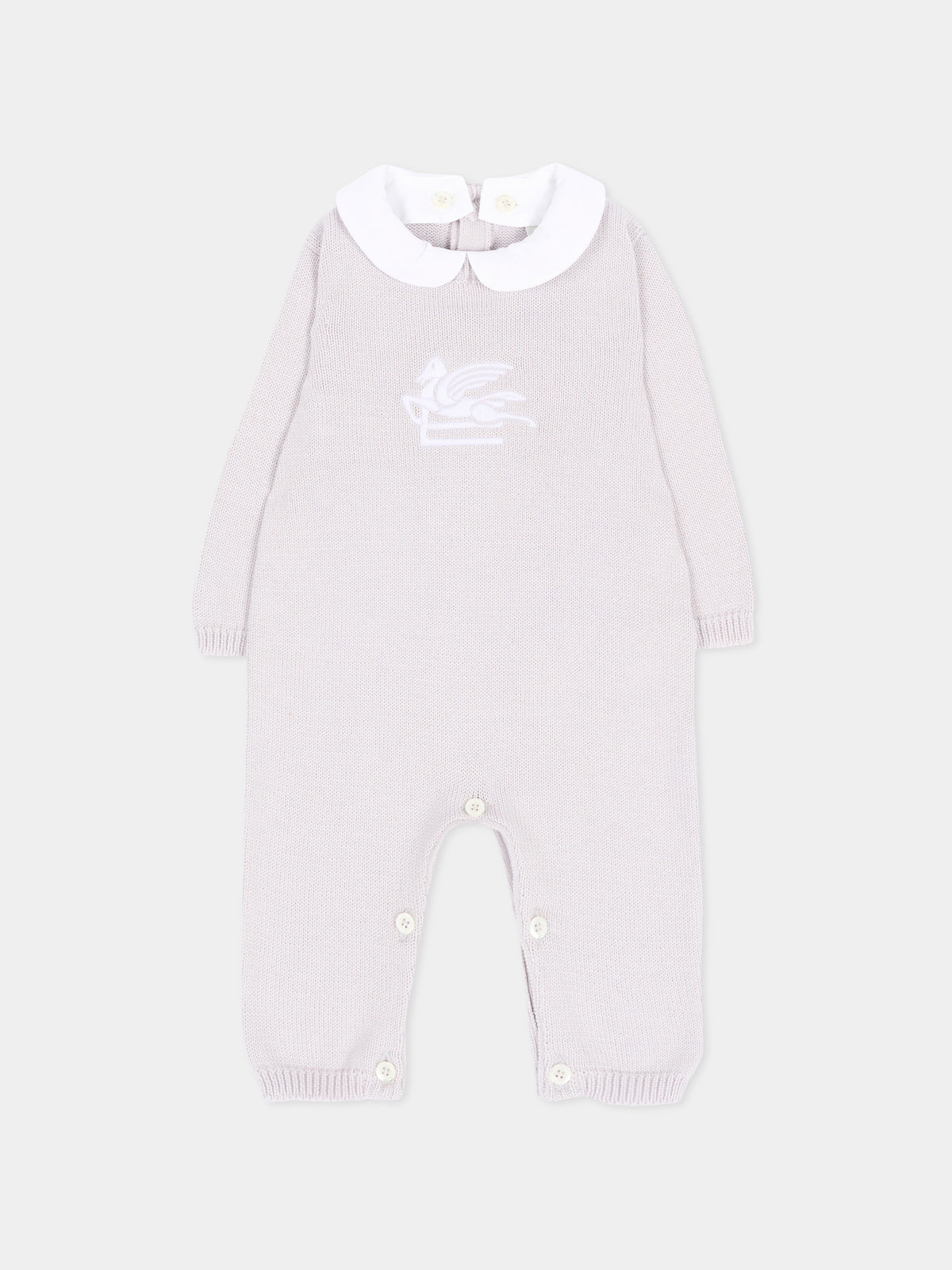 Pagliaccetto grigio per neonati con Pegaso,Etro,GUA590 X0006 900