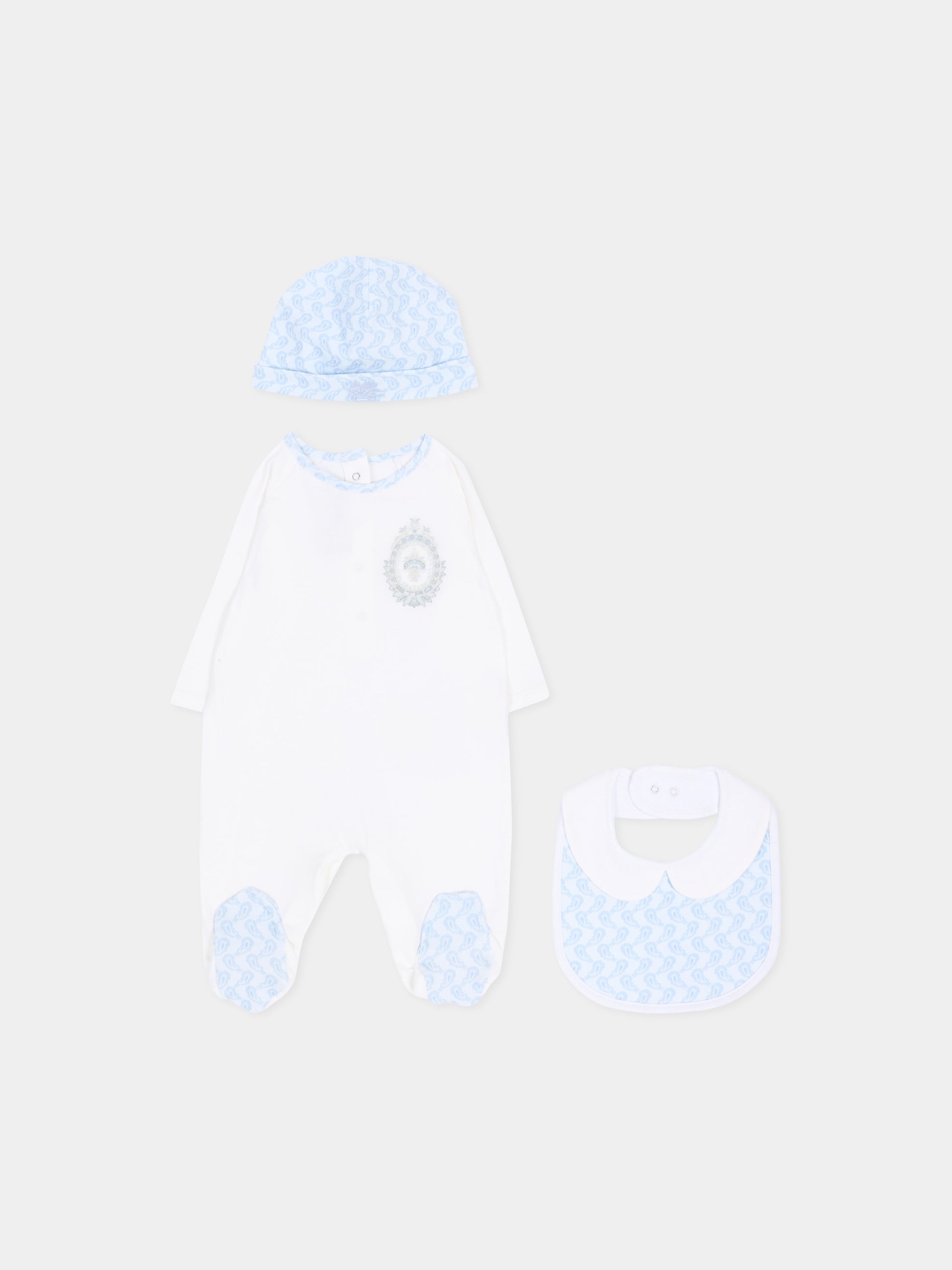 Set tutina bianco per neonato paisley,Etro,GUB500 J0382 100CE