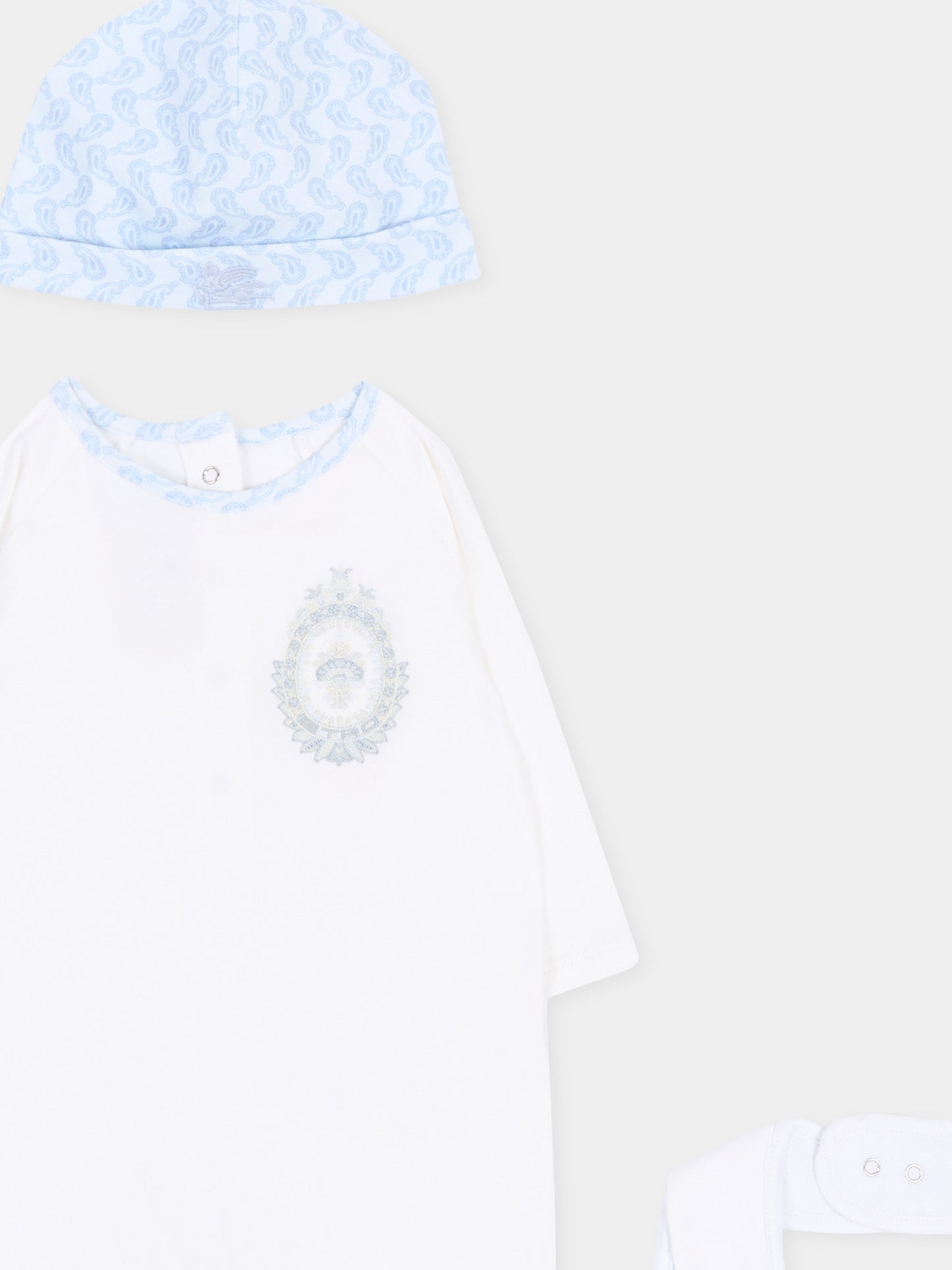 Set tutina bianco per neonato paisley,Etro,GUB500 J0382 100CE