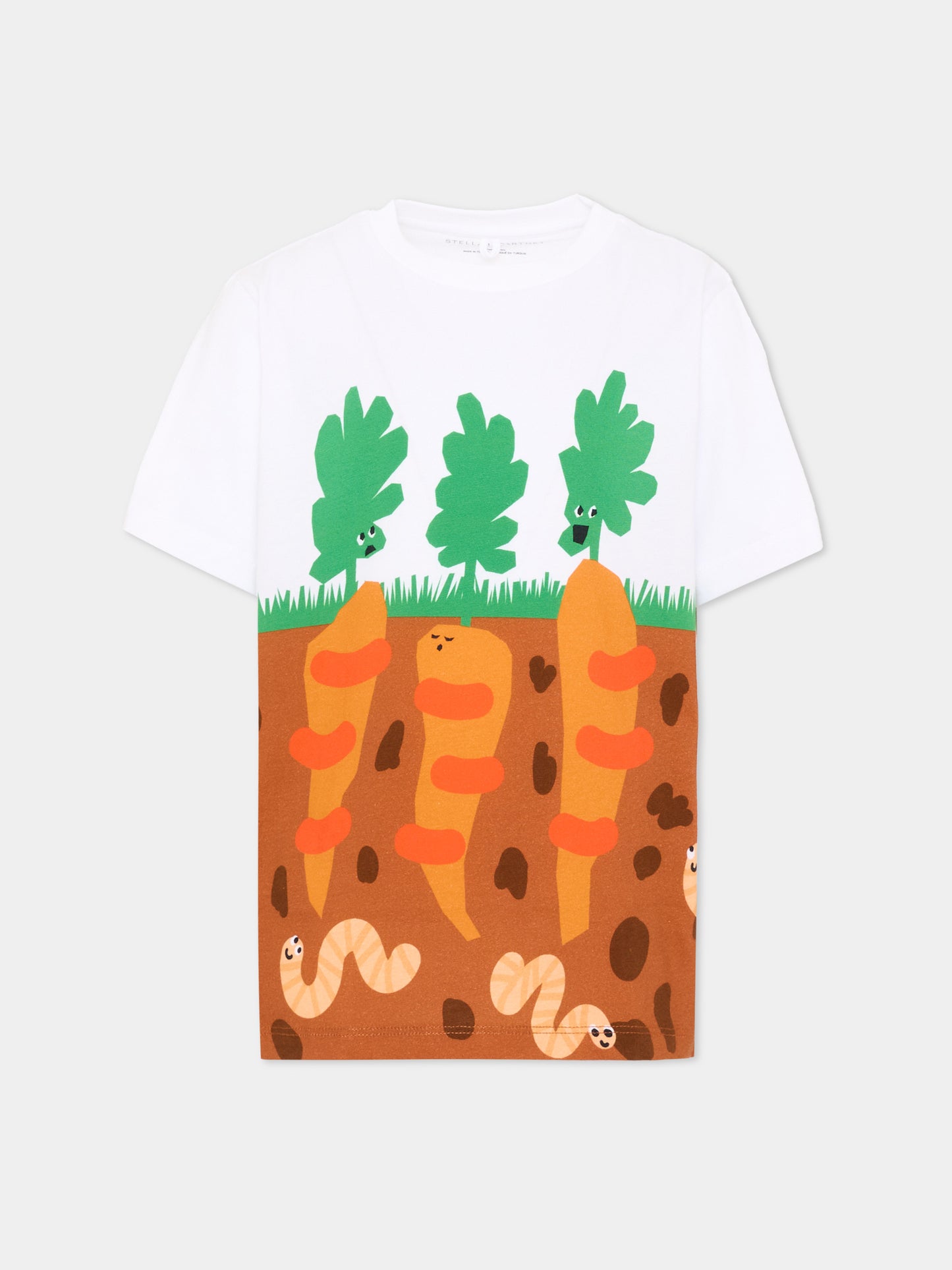 T-shirt bianca per bambino con stampa,Stella Mccartney Kids,TV8Q81 Z0434 999
