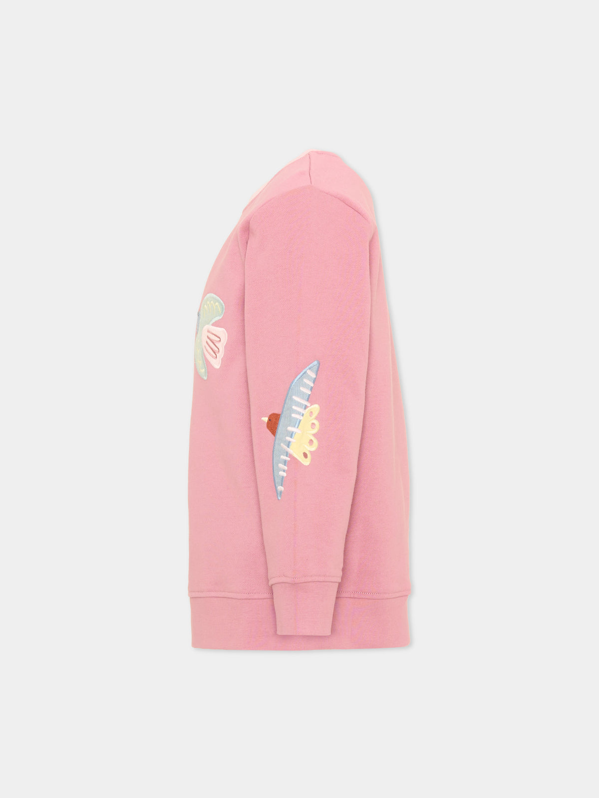 Felpa girocollo rosa per bambina con ricami,Stella Mccartney Kids,TX4A70 Z3059 51I