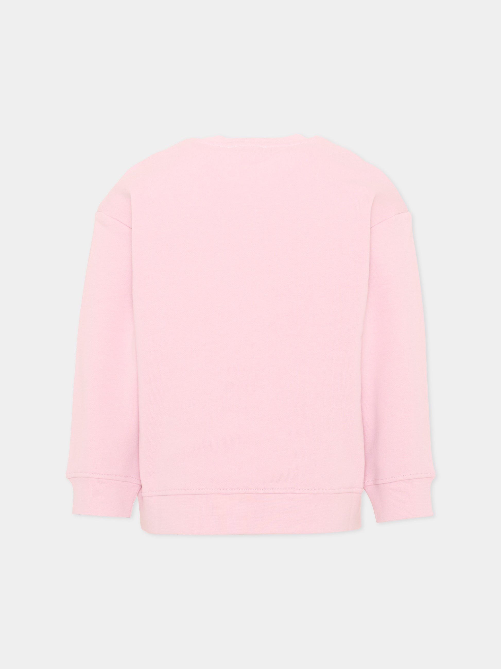 Felpa girocollo rosa per bambina con ricamo,Stella Mccartney Kids,TX4A80 Z3059 568