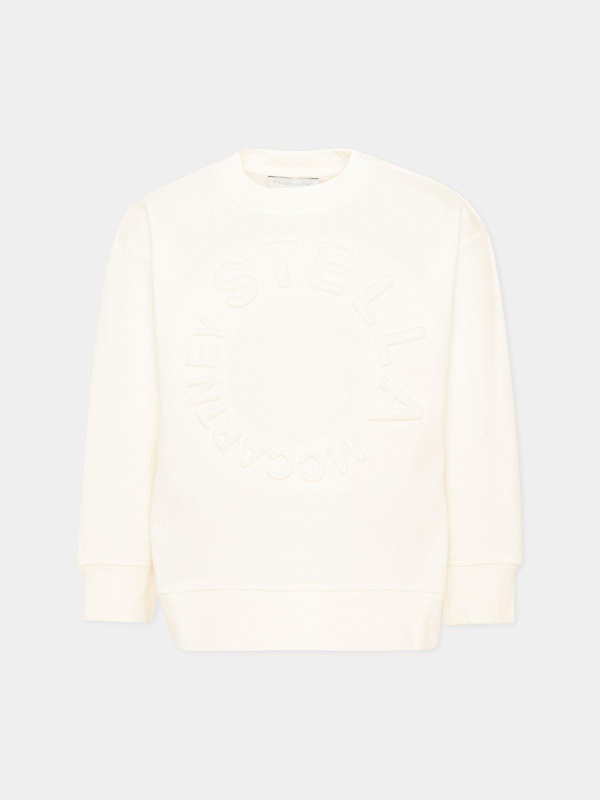 Felpa girocollo avorio per bambina con logo,Stella Mccartney Kids,TV4P30 Z0453 101