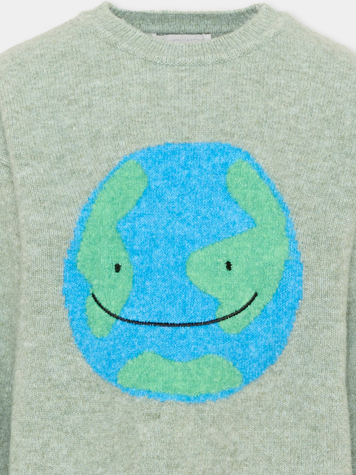 Maglione verde per bambina con globo,Stella Mccartney Kids,TX9A00 Z2292 718