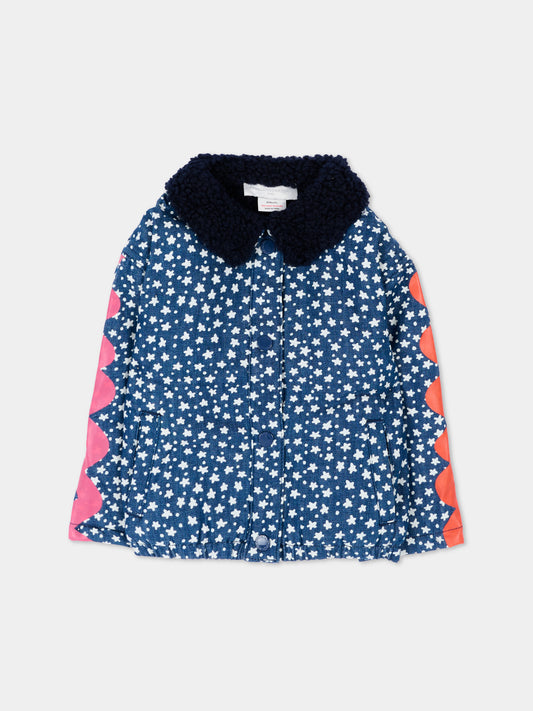 Bomber blu per neonata con stelle,Stella Mccartney Kids,TX2027 Z3193 618BC