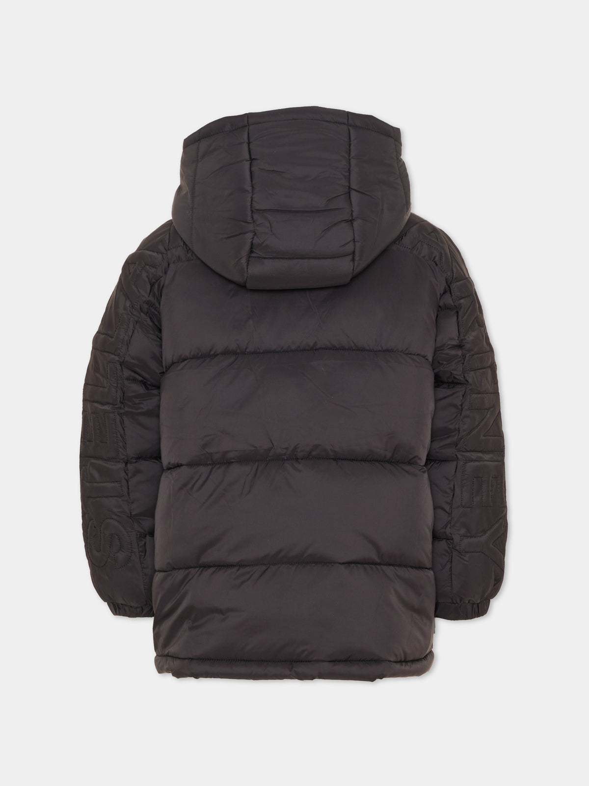 Piumino nero per bambino con cappuccio,Stella Mccartney Kids,TX2Q27 Z0536 930
