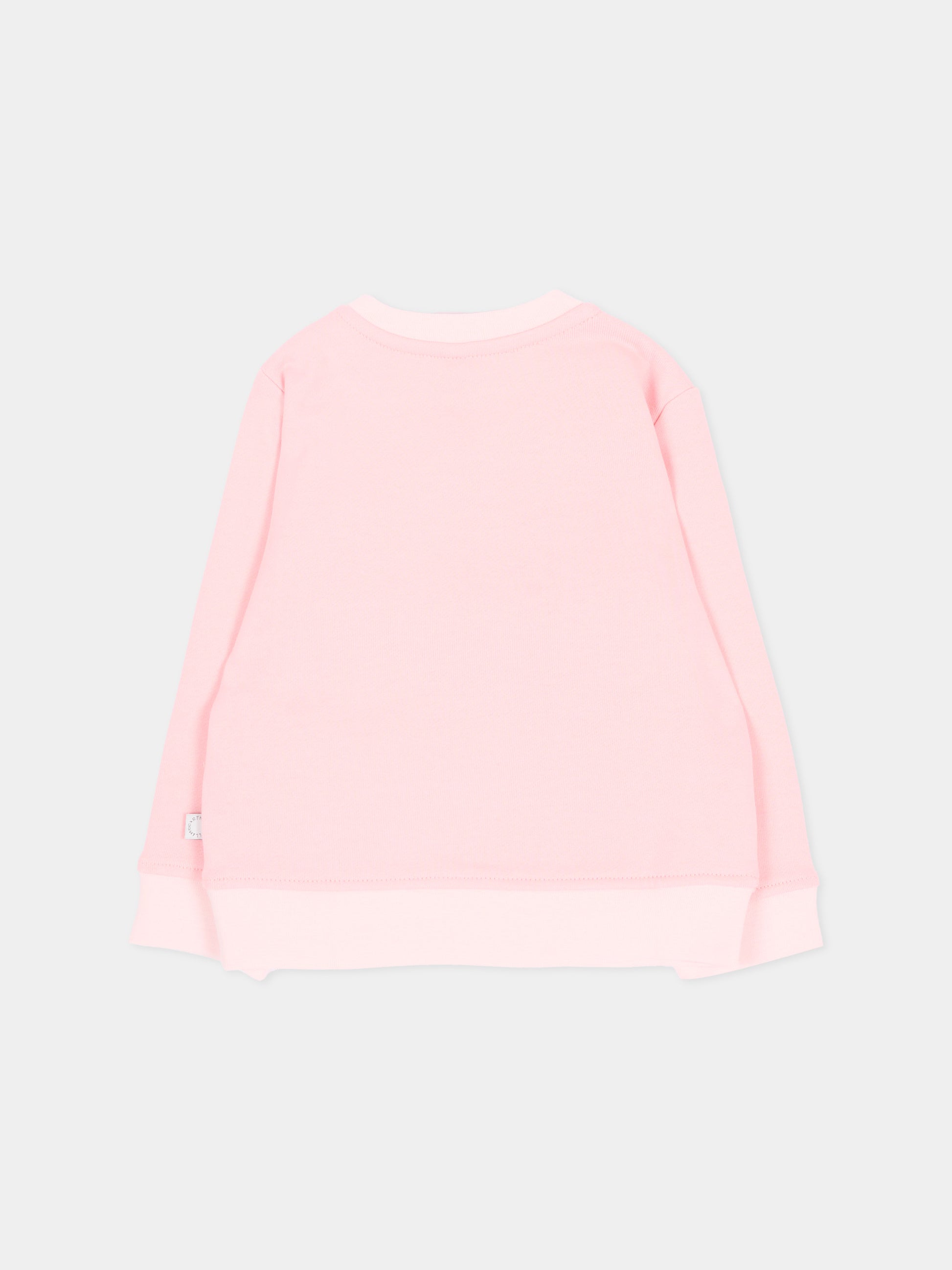 Felpa girocollo rosa per neonata con uccellino,Stella Mccartney Kids,TX4100 Z3059 511