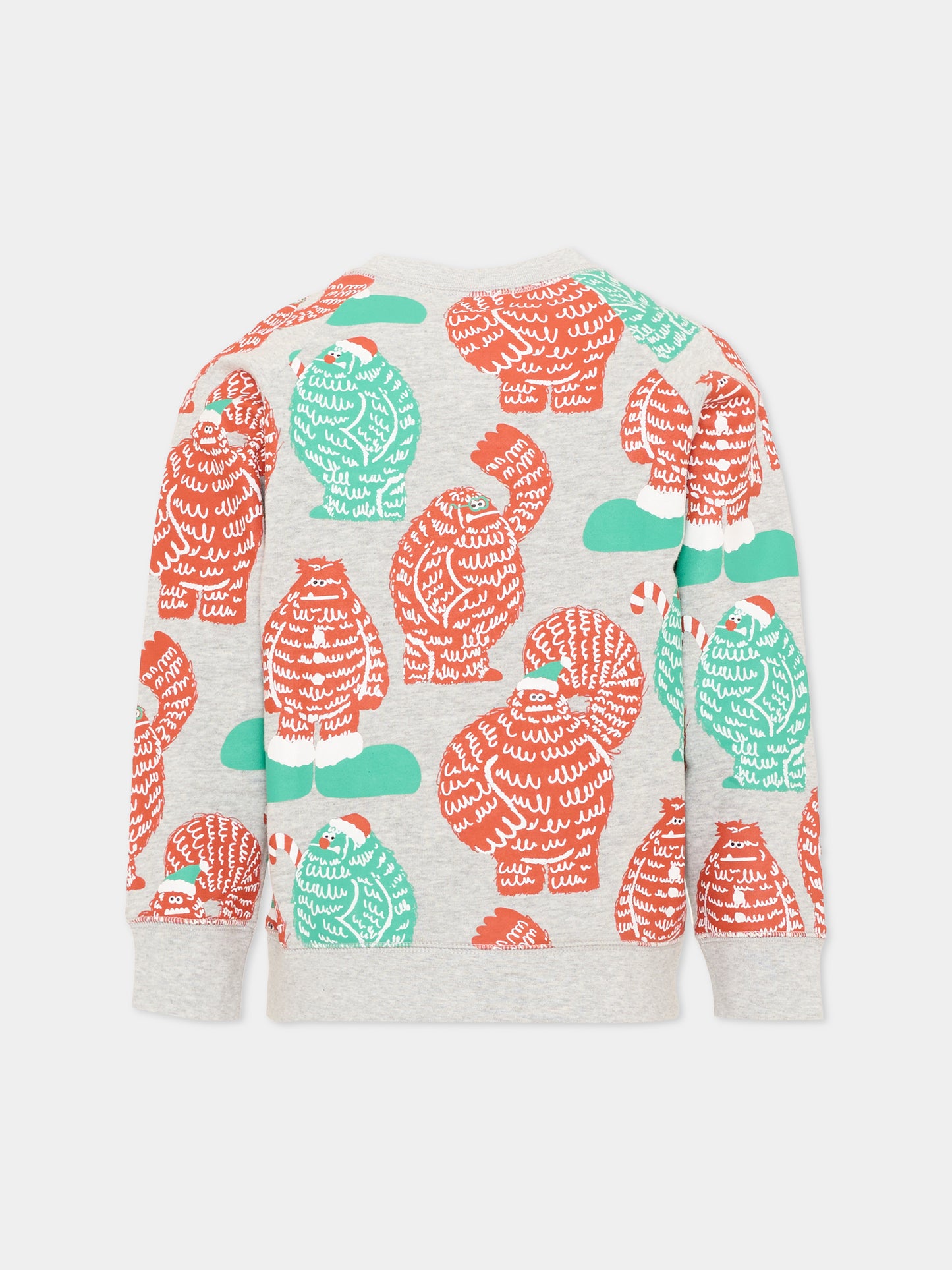 Felpa girocollo grigia per bambino con stampa,Stella Mccartney Kids,TX4P40 Z3254 807MC